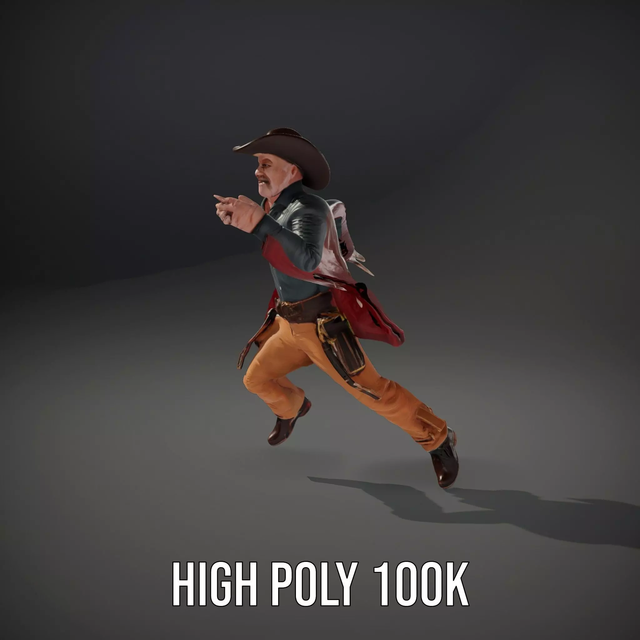 Western Cowboy Attire model pack Low-poly 3D model_10