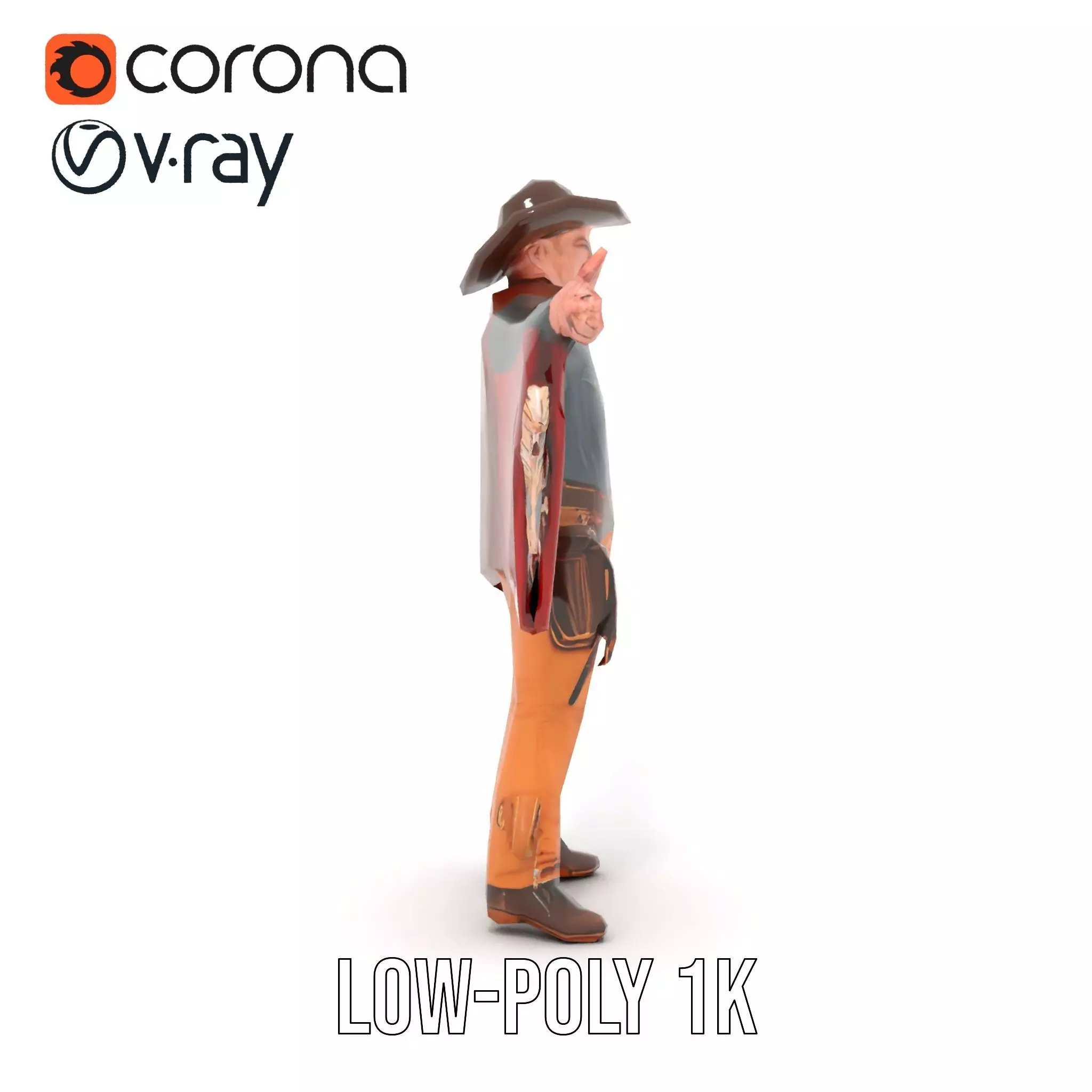 Western Cowboy Attire model pack Low-poly 3D model_17