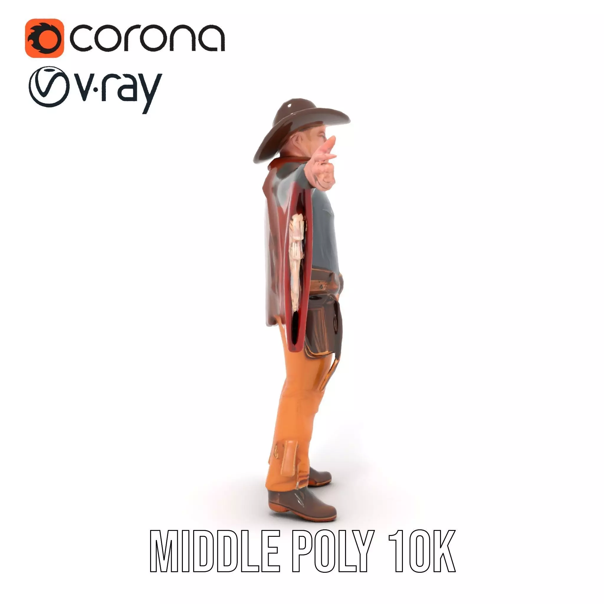 Western Cowboy Attire model pack Low-poly 3D model_24