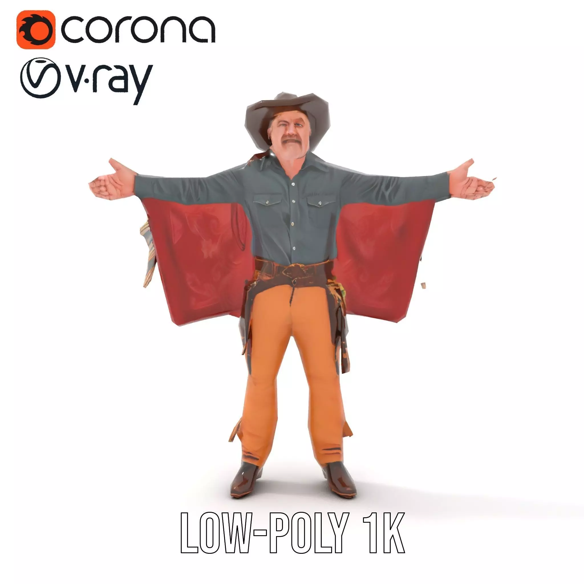 Western Cowboy Attire model pack Low-poly 3D model_14