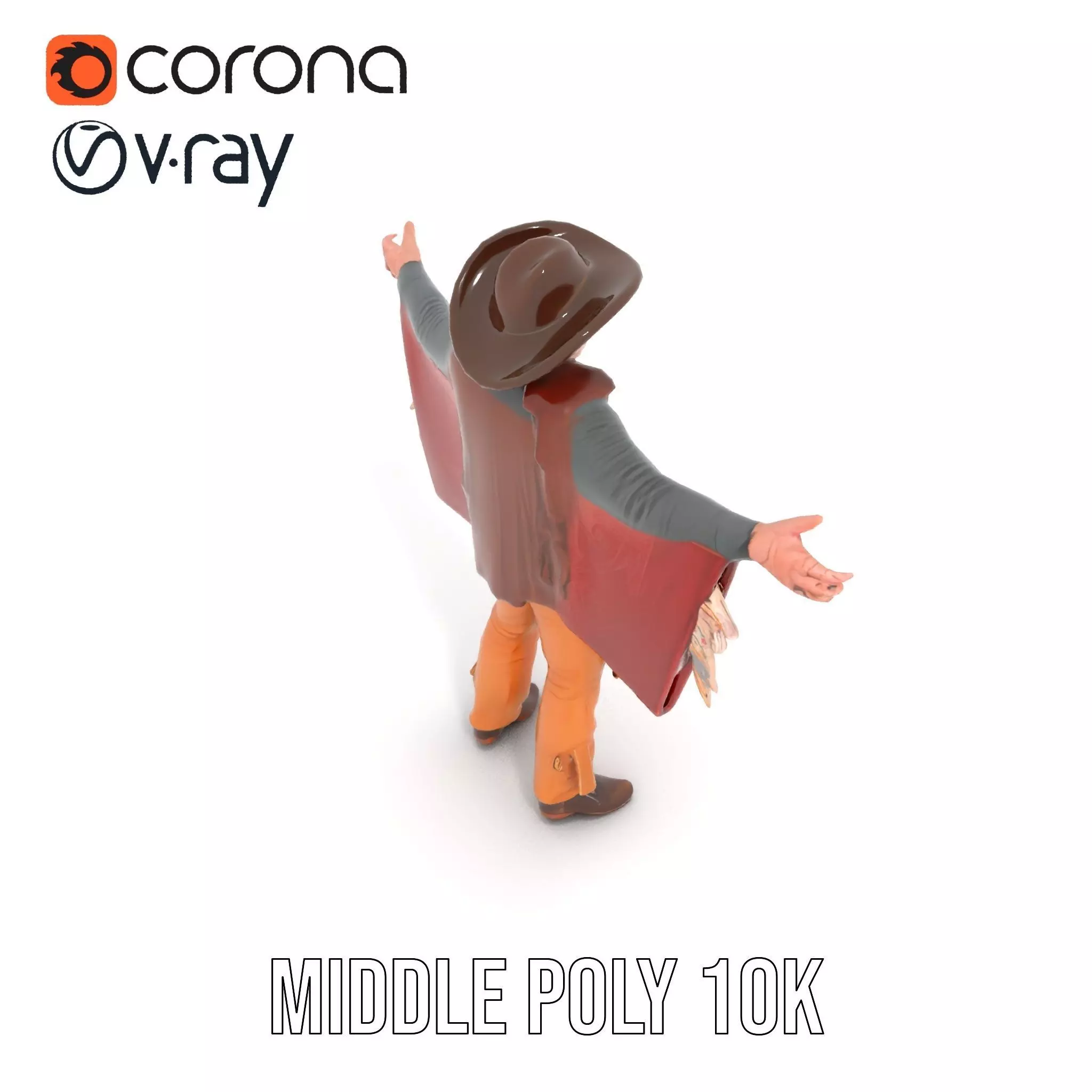 Western Cowboy Attire model pack Low-poly 3D model_5