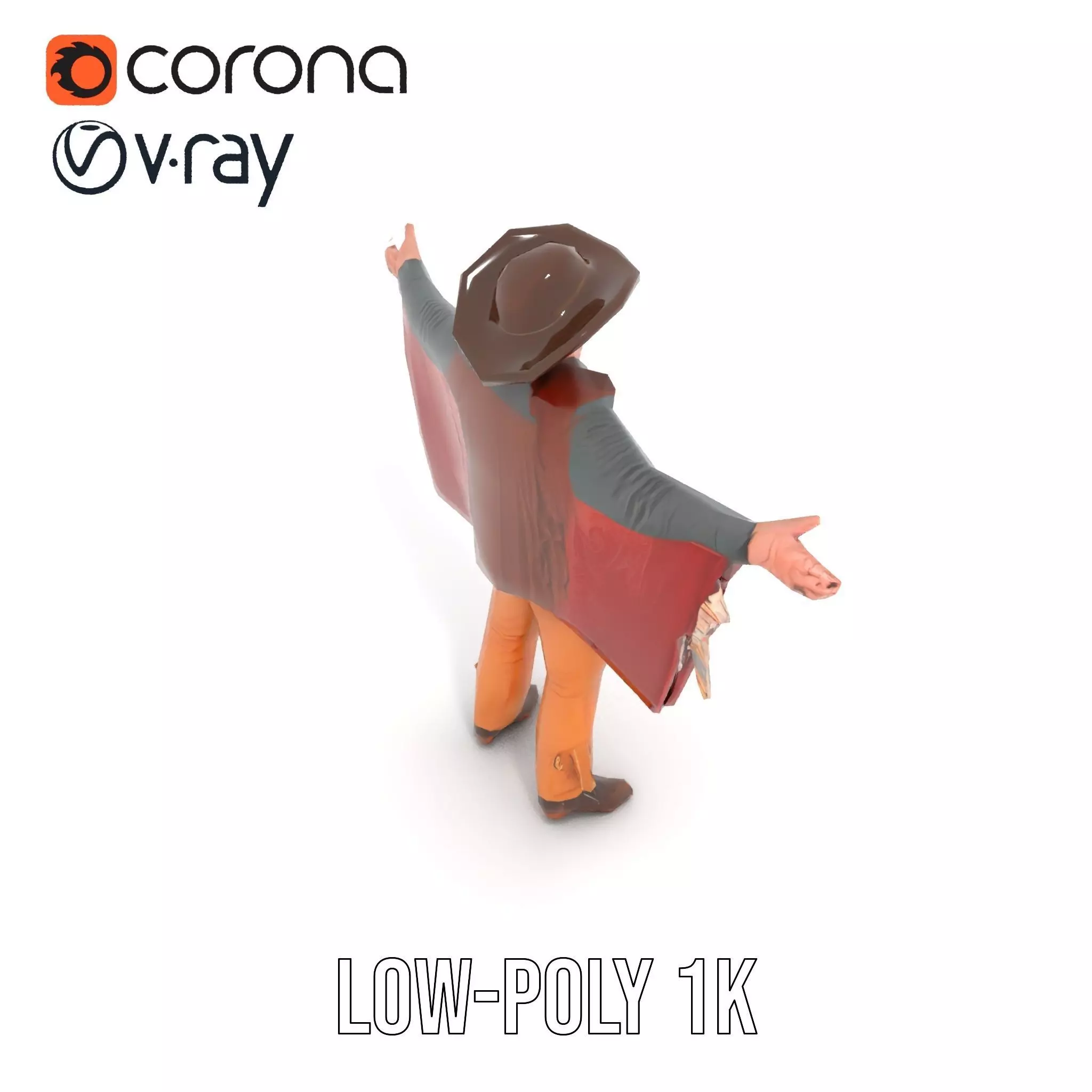 Western Cowboy Attire model pack Low-poly 3D model_9