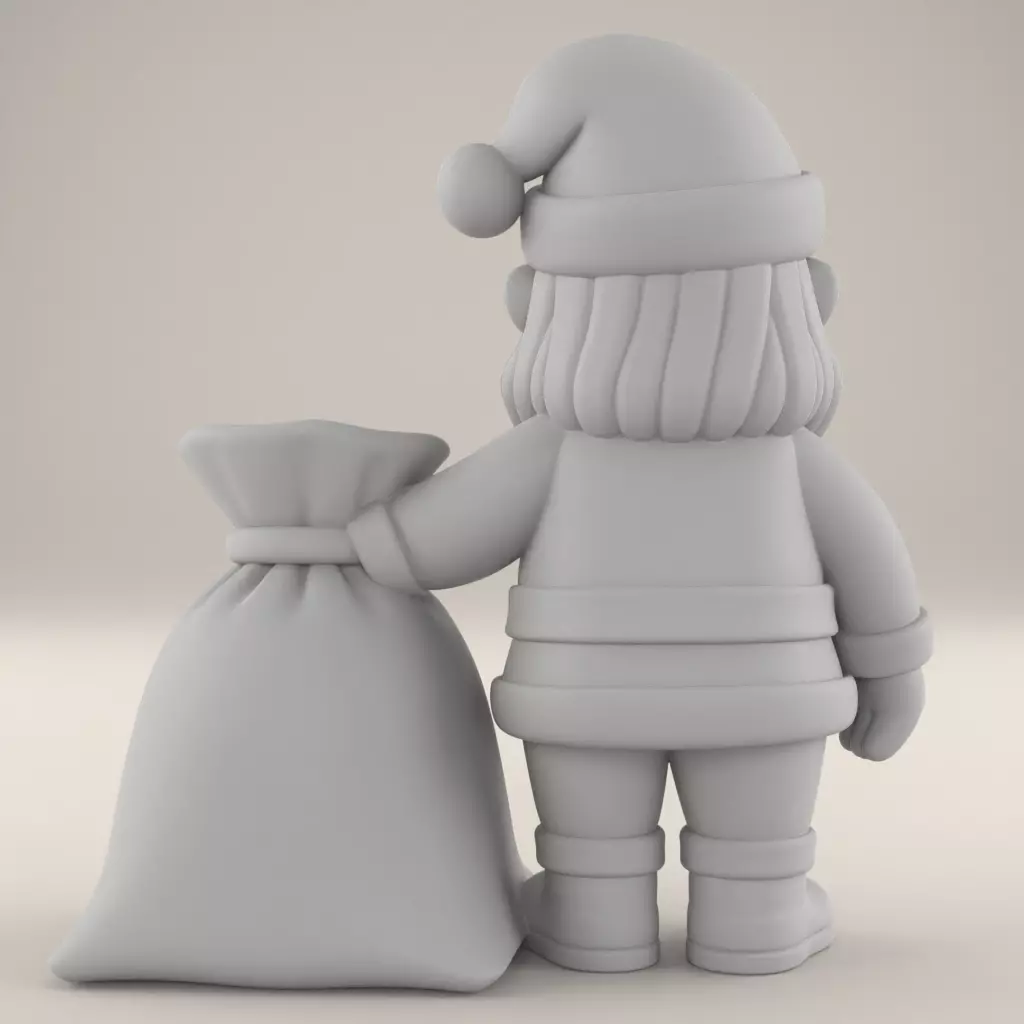 Cute Cartoon Santa Claus 3D Print Christmas Decor STL 3D print model_6