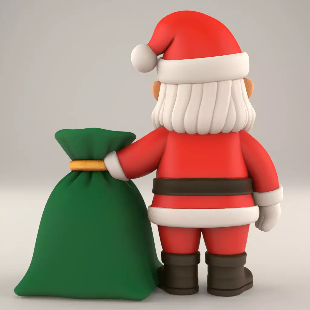 Cute Cartoon Santa Claus 3D Print Christmas Decor STL 3D print model_2