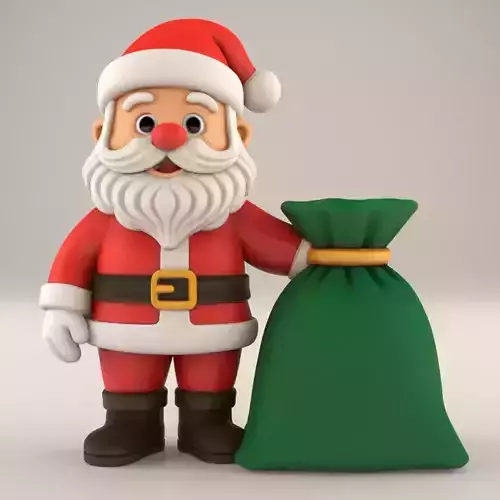 Cute Cartoon Santa Claus 3D Print Christmas Decor STL 3D print model Cute Cartoon Santa Claus 3D Print Christmas Decor STL 3D print model