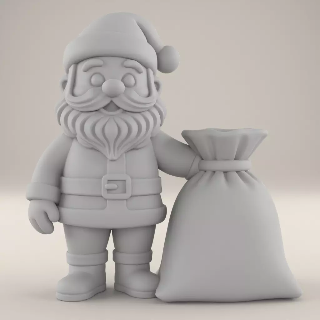 Cute Cartoon Santa Claus 3D Print Christmas Decor STL 3D print model_4