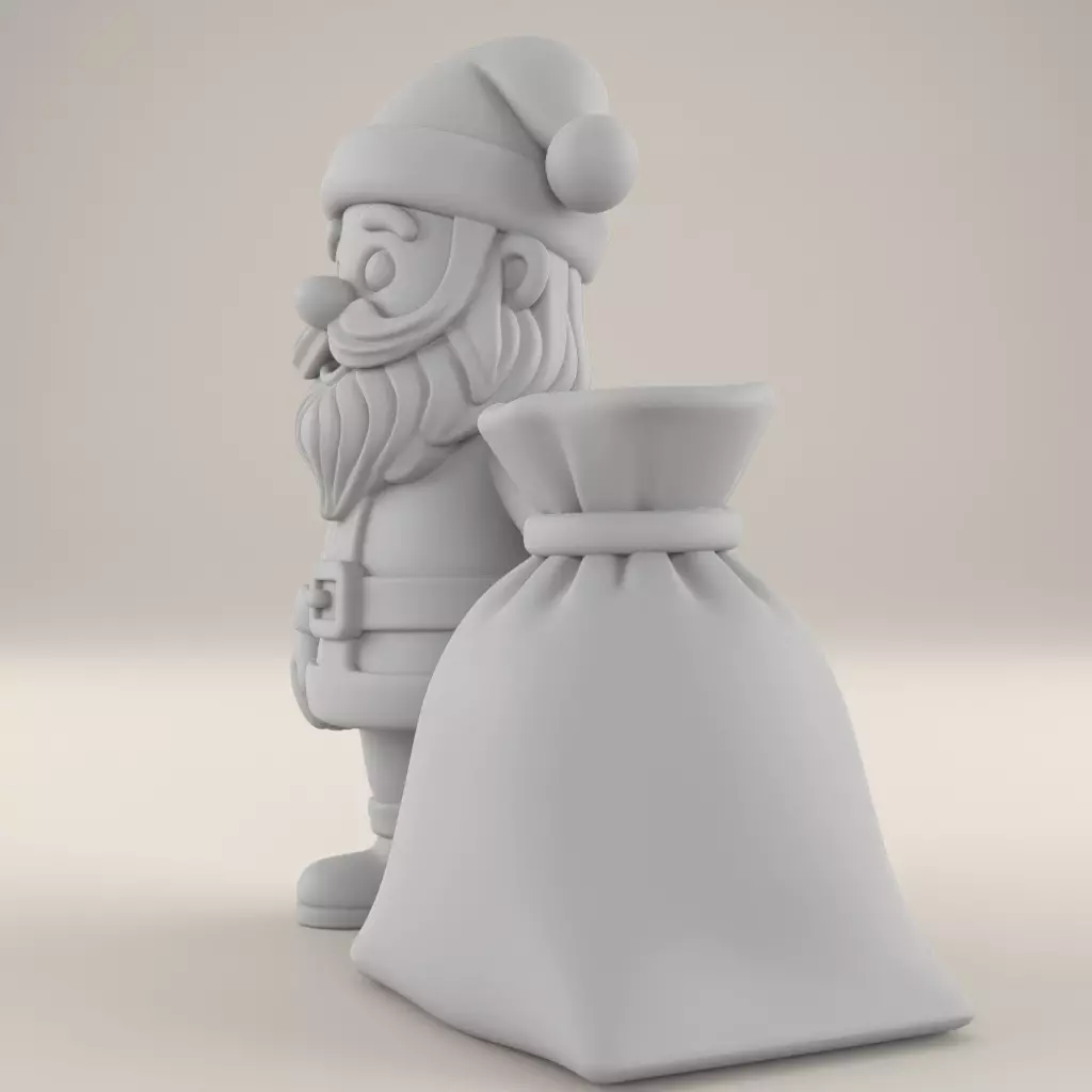 Cute Cartoon Santa Claus 3D Print Christmas Decor STL 3D print model_5