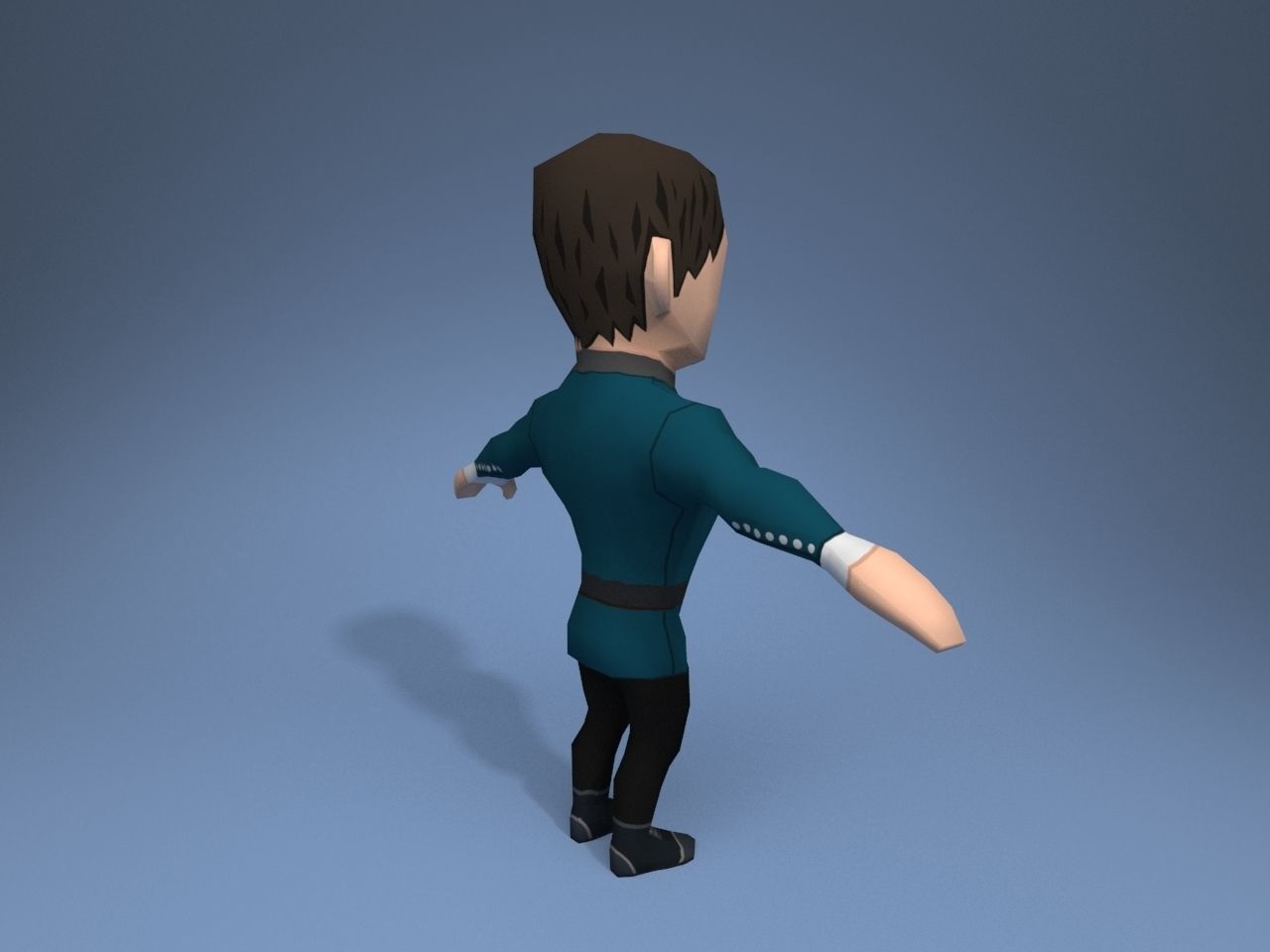 Medieval character helper 2 Low-poly 3D model_6