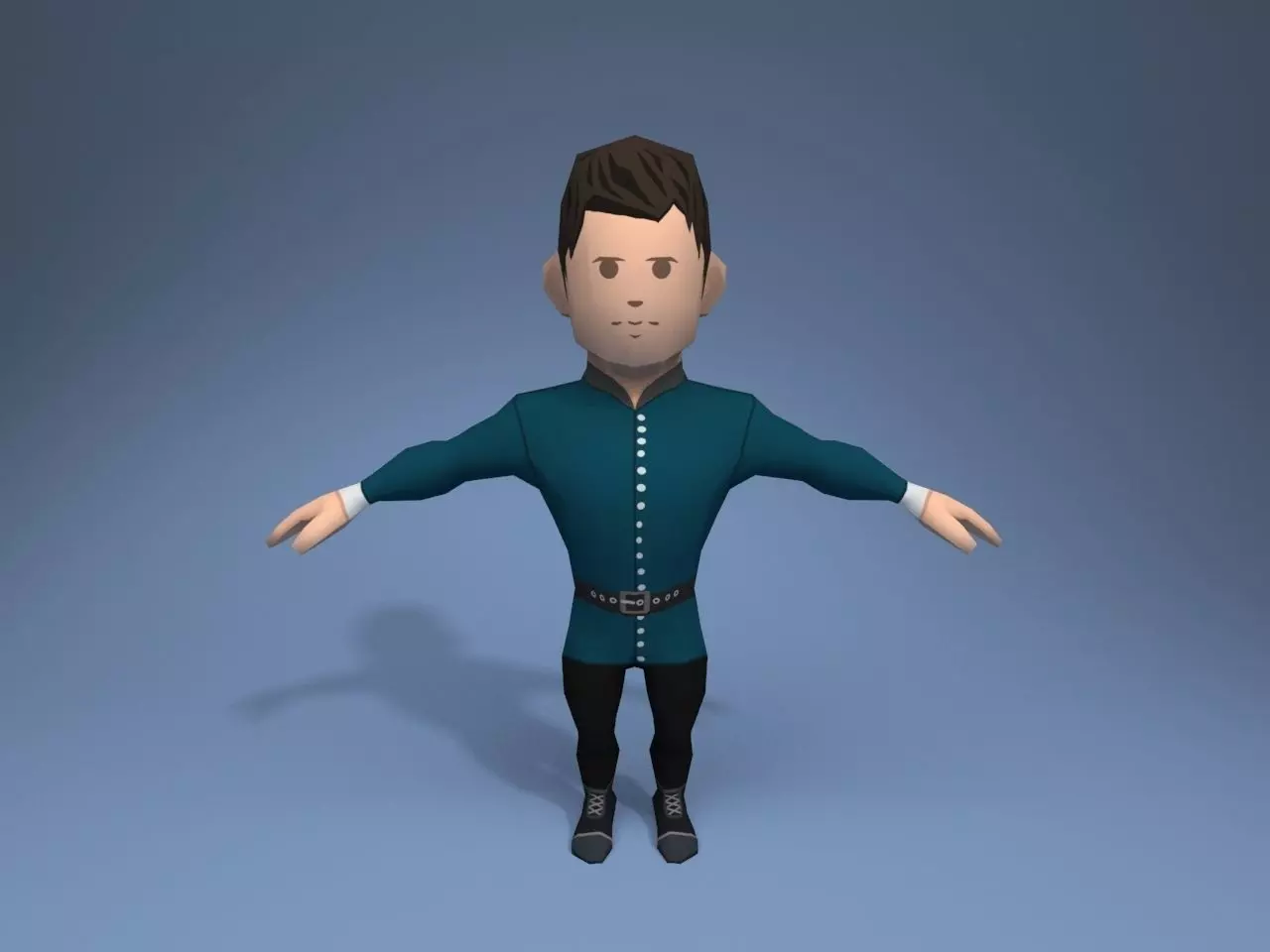 Medieval character helper 2 Low-poly 3D model_0