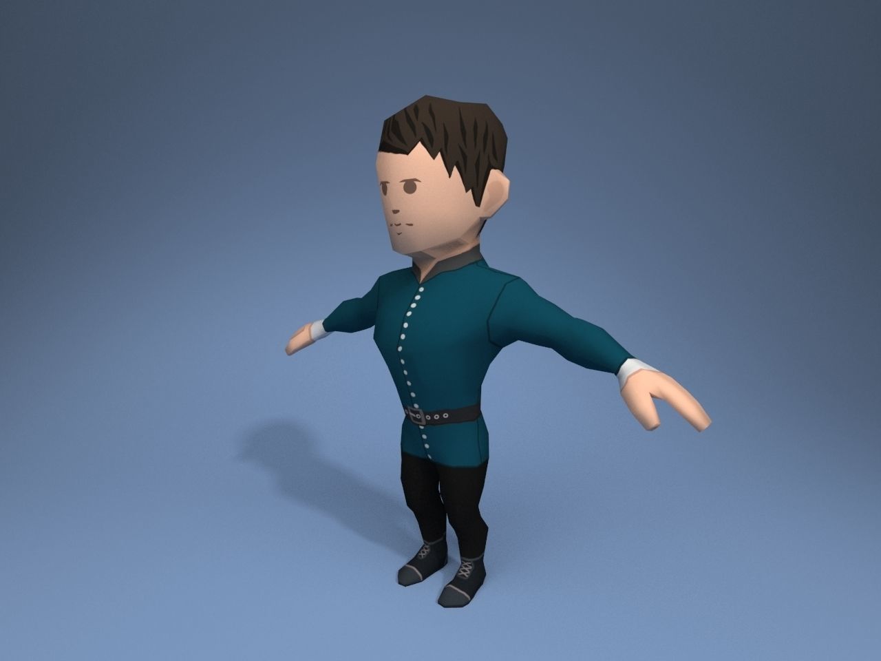 Medieval character helper 2 Low-poly 3D model_2