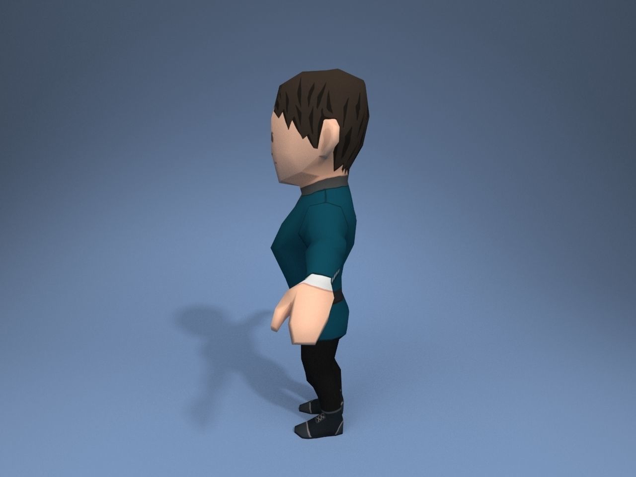 Medieval character helper 2 Low-poly 3D model_3