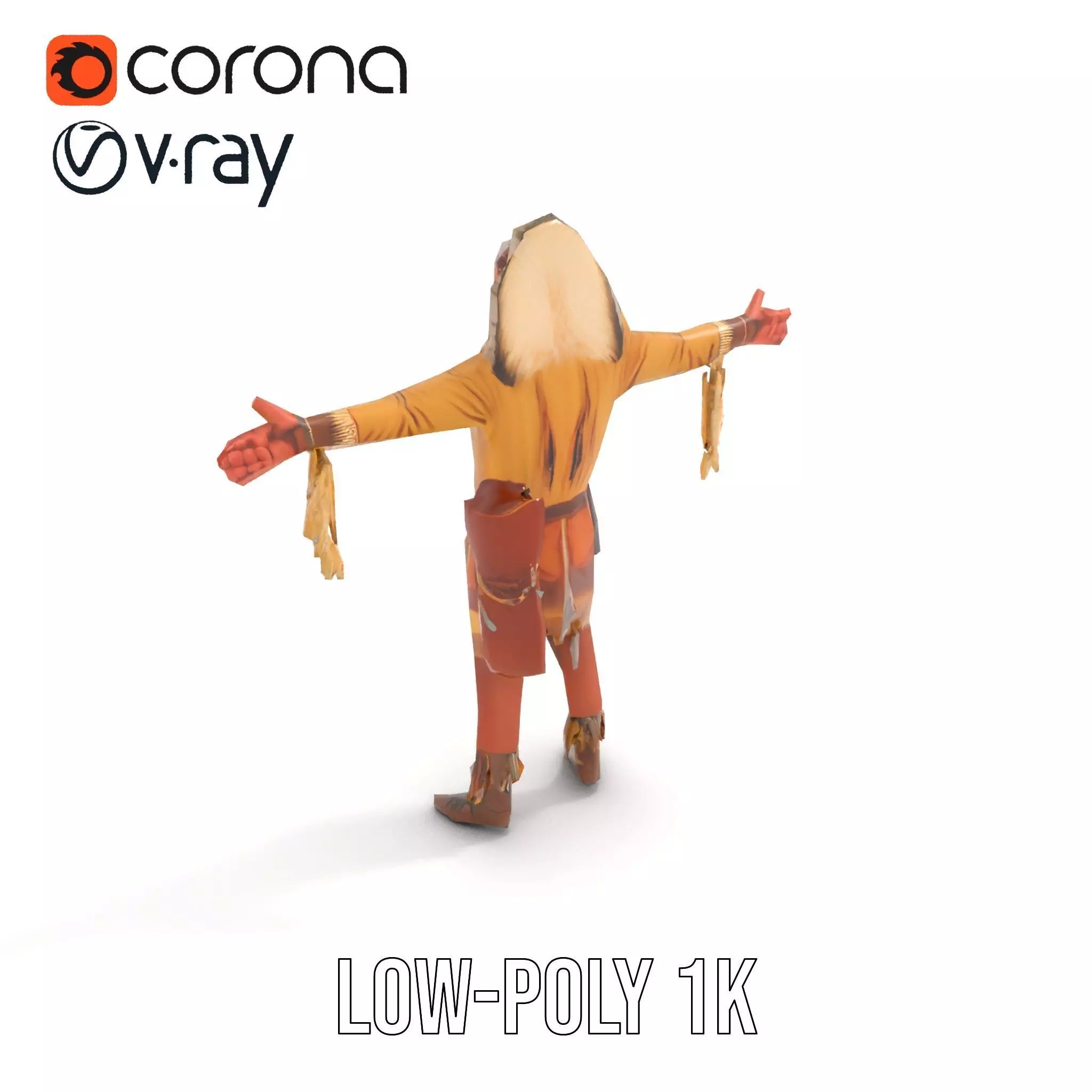 Tribal Warrior Attire model pack Low-poly 3D model_7