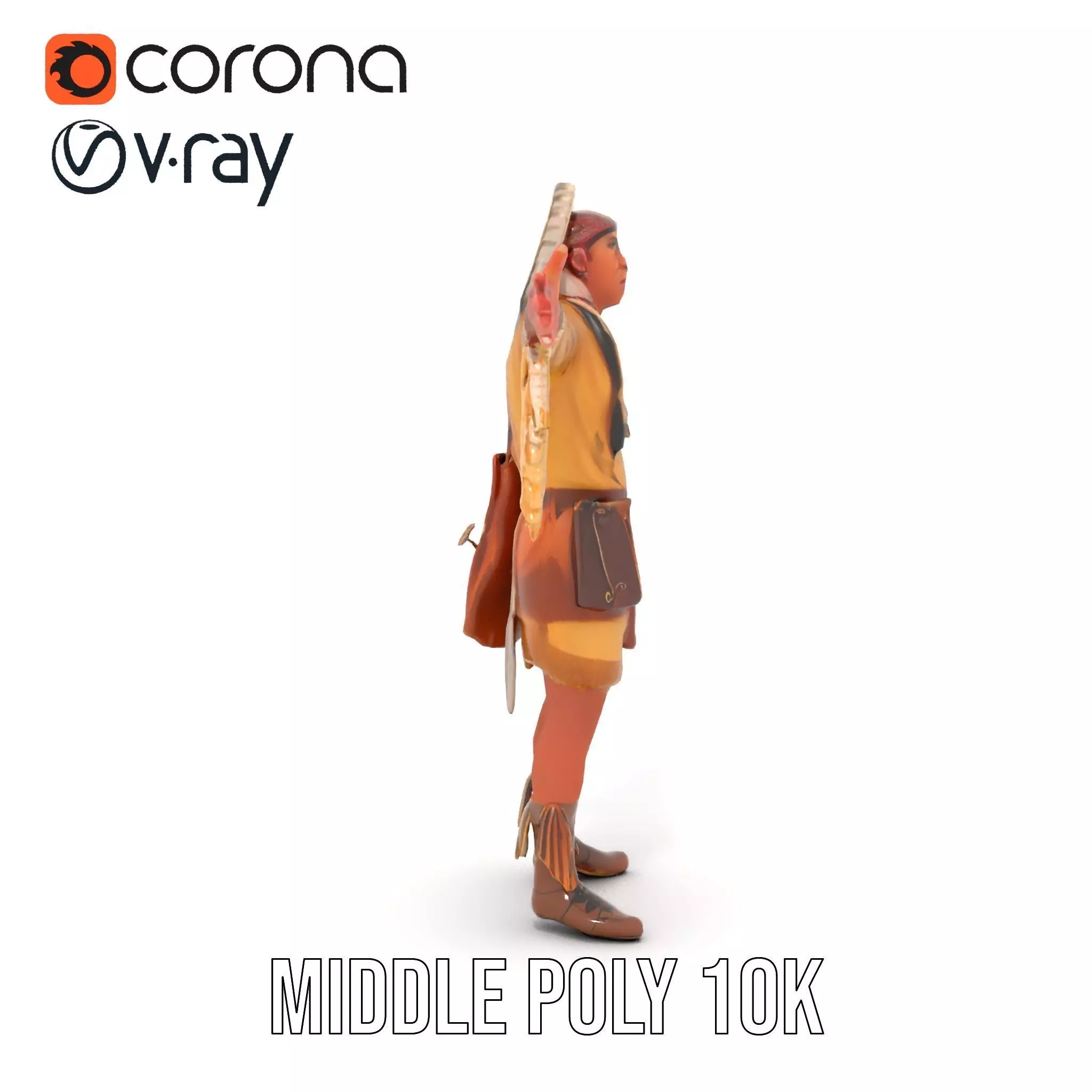 Tribal Warrior Attire model pack Low-poly 3D model_6