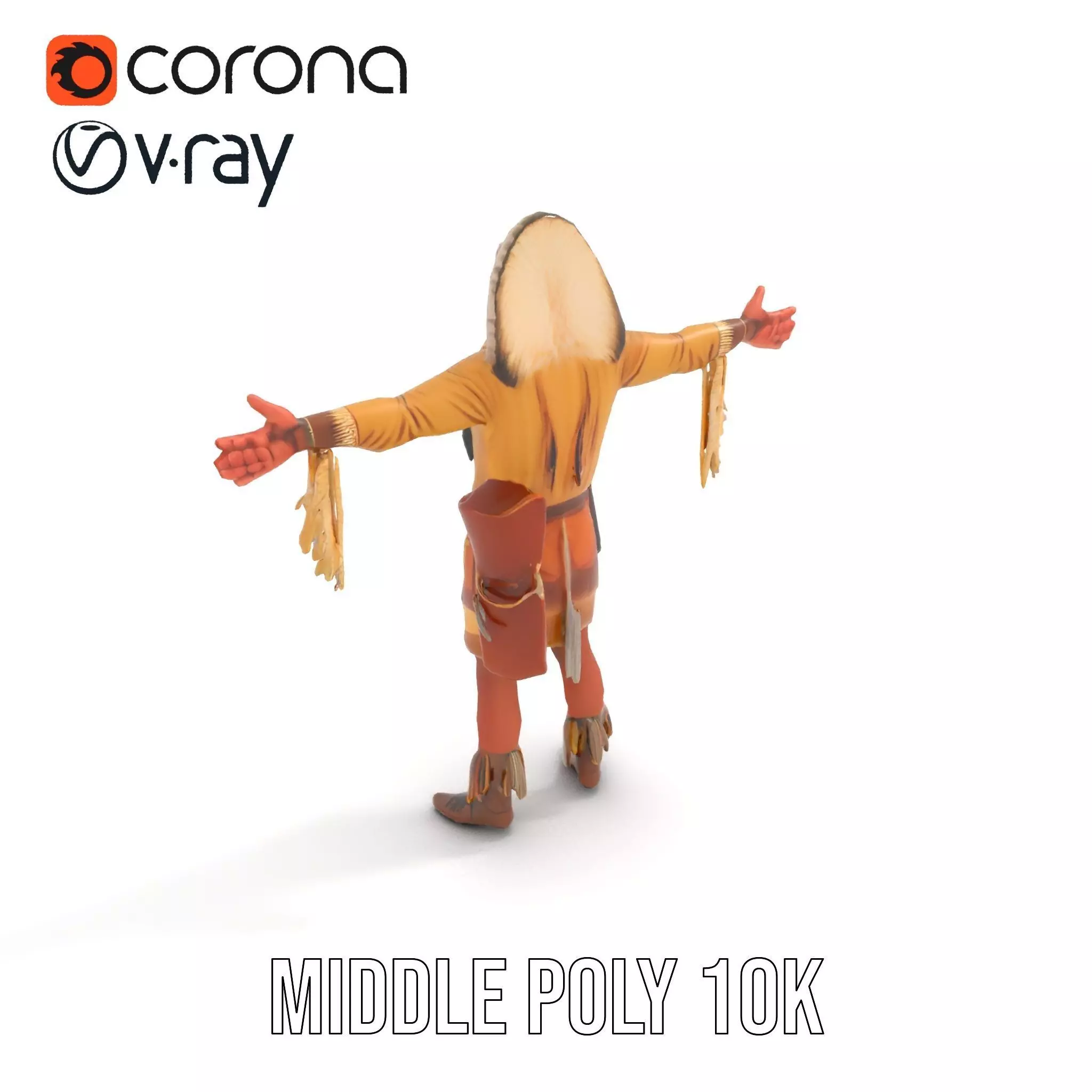 Tribal Warrior Attire model pack Low-poly 3D model_5