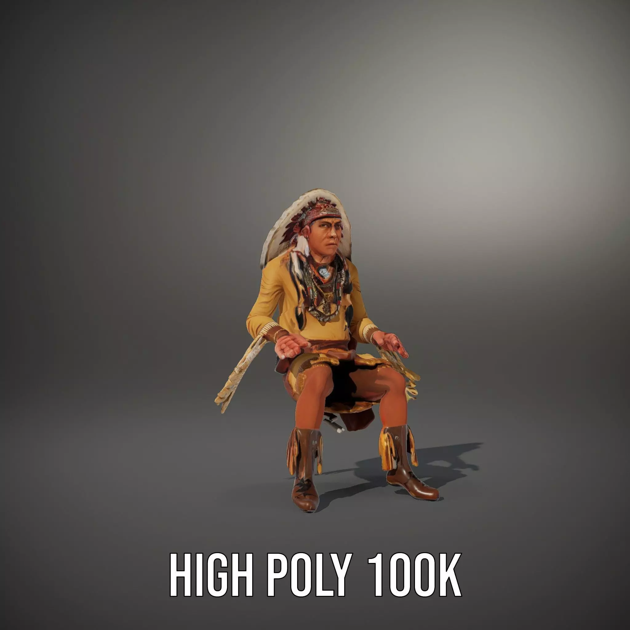 Tribal Warrior Attire model pack Low-poly 3D model_8