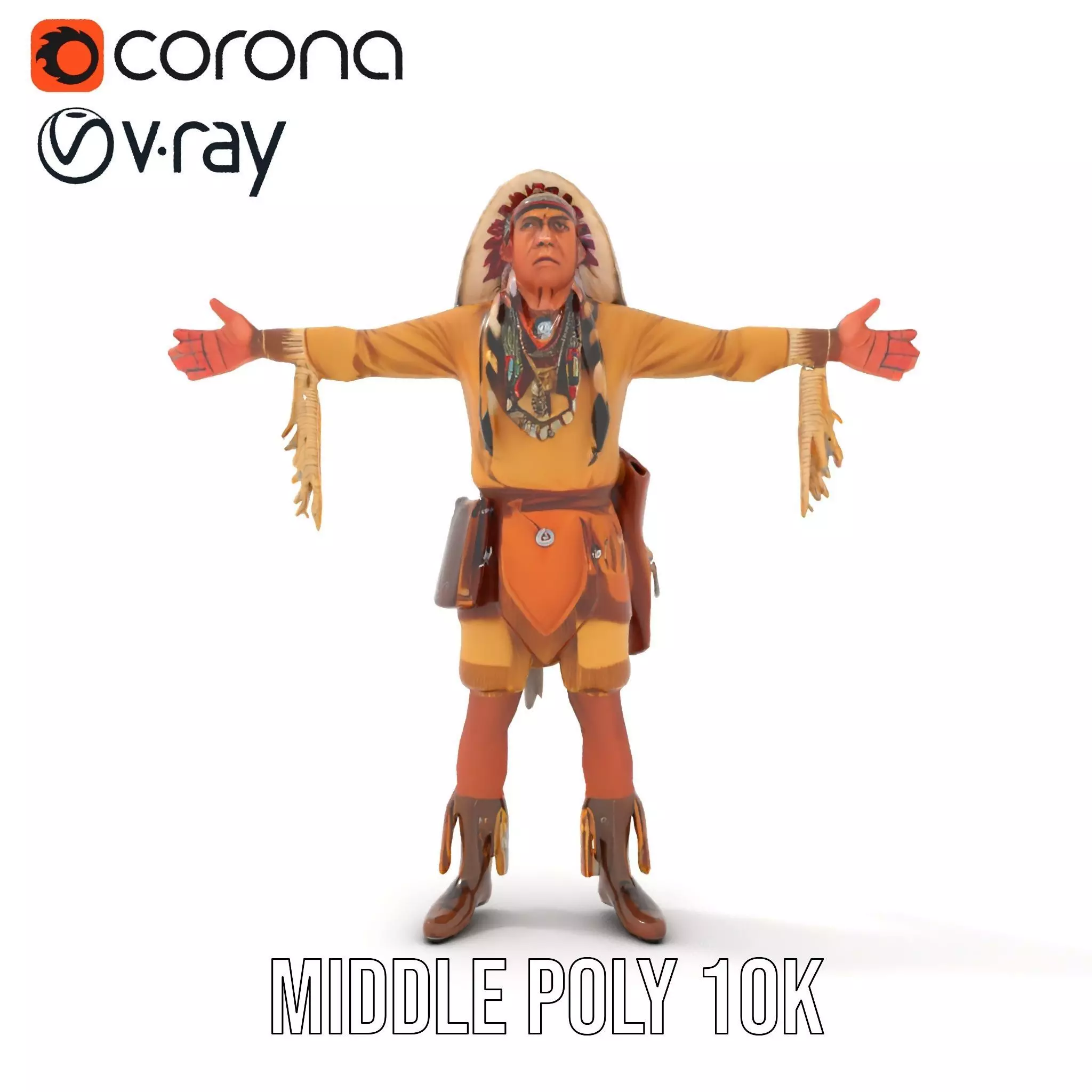 Tribal Warrior Attire model pack Low-poly 3D model_20