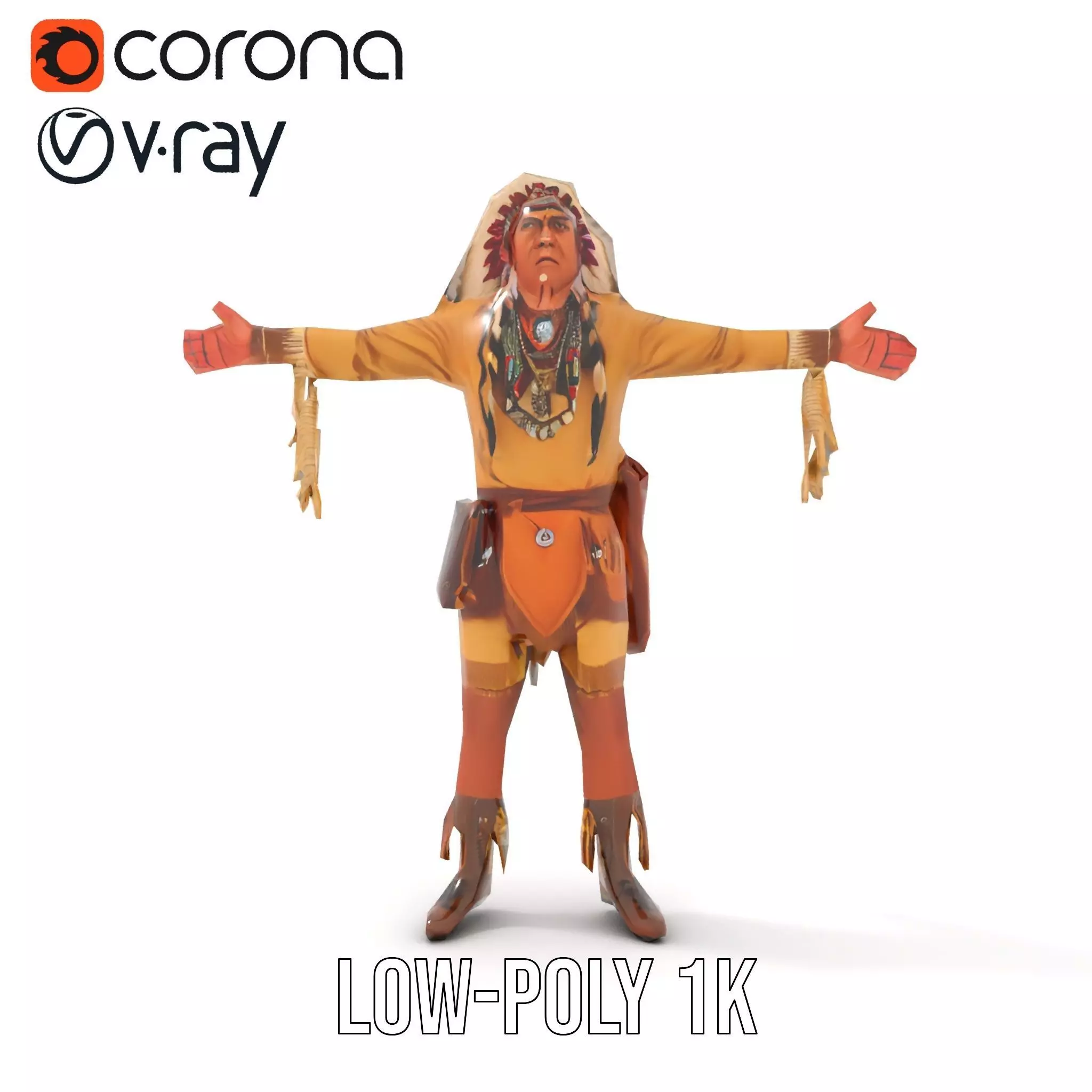 Tribal Warrior Attire model pack Low-poly 3D model_21