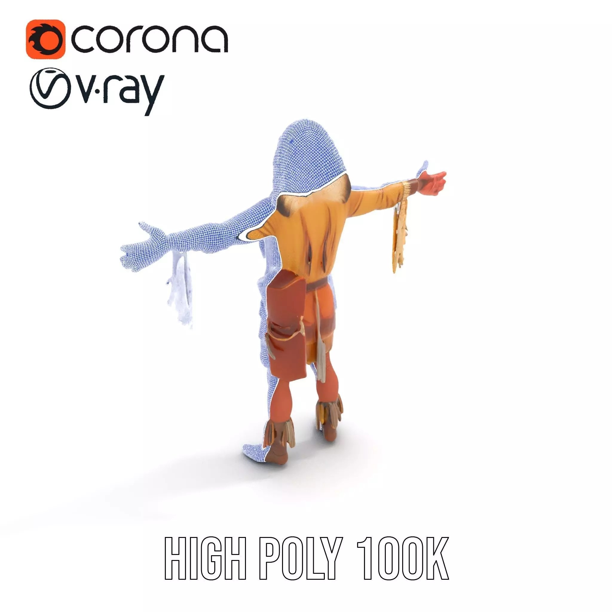 Tribal Warrior Attire model pack Low-poly 3D model_32