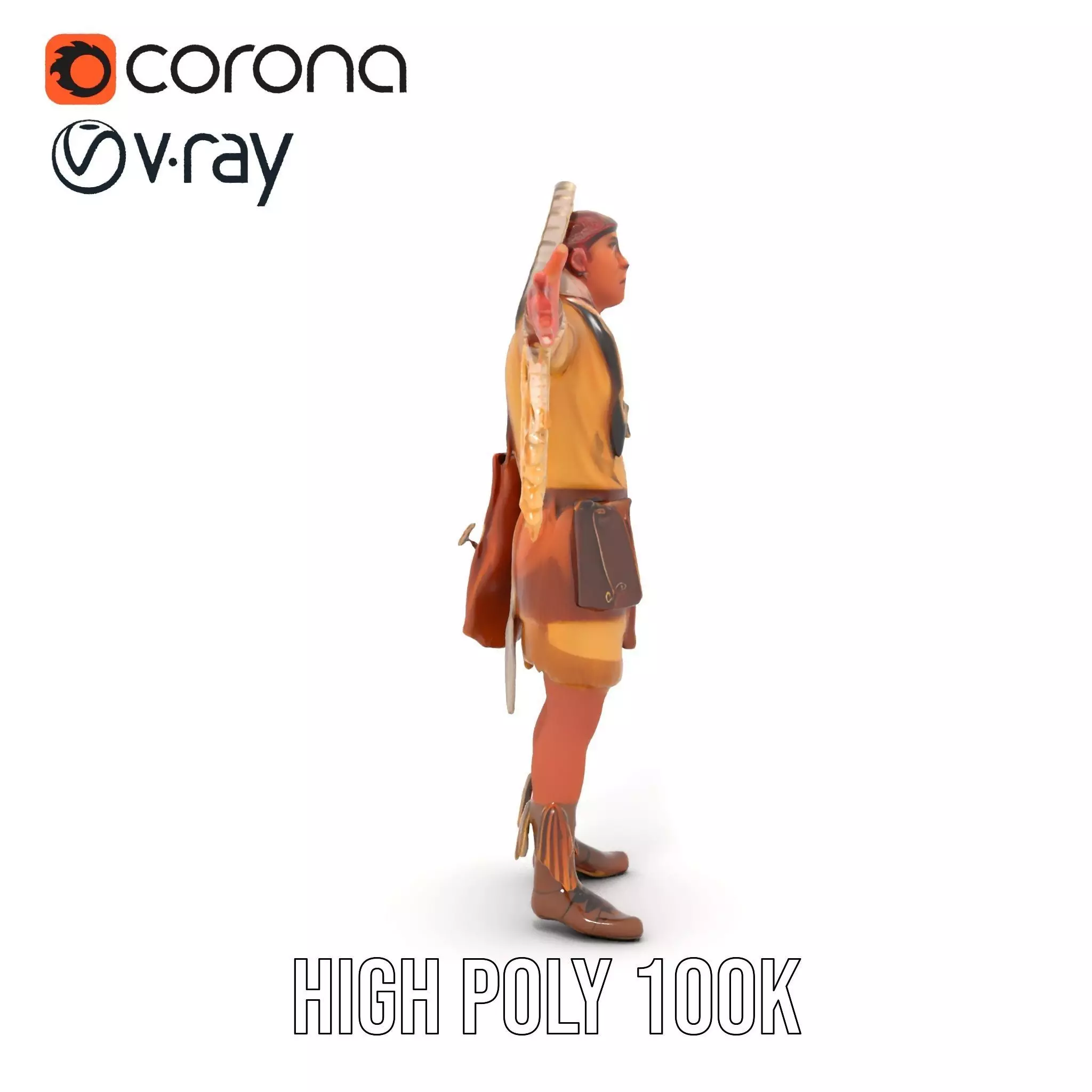Tribal Warrior Attire model pack Low-poly 3D model_33