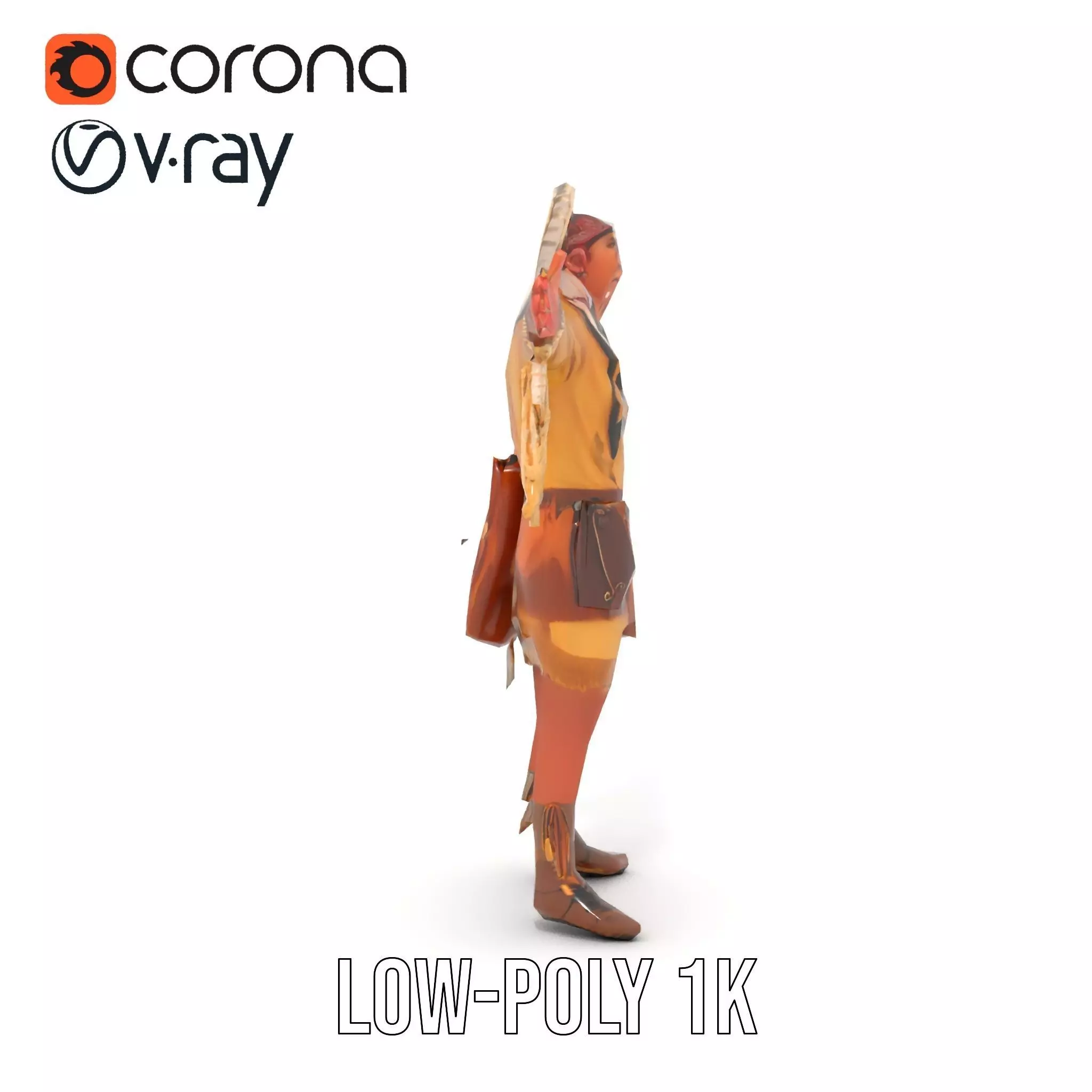 Tribal Warrior Attire model pack Low-poly 3D model_16