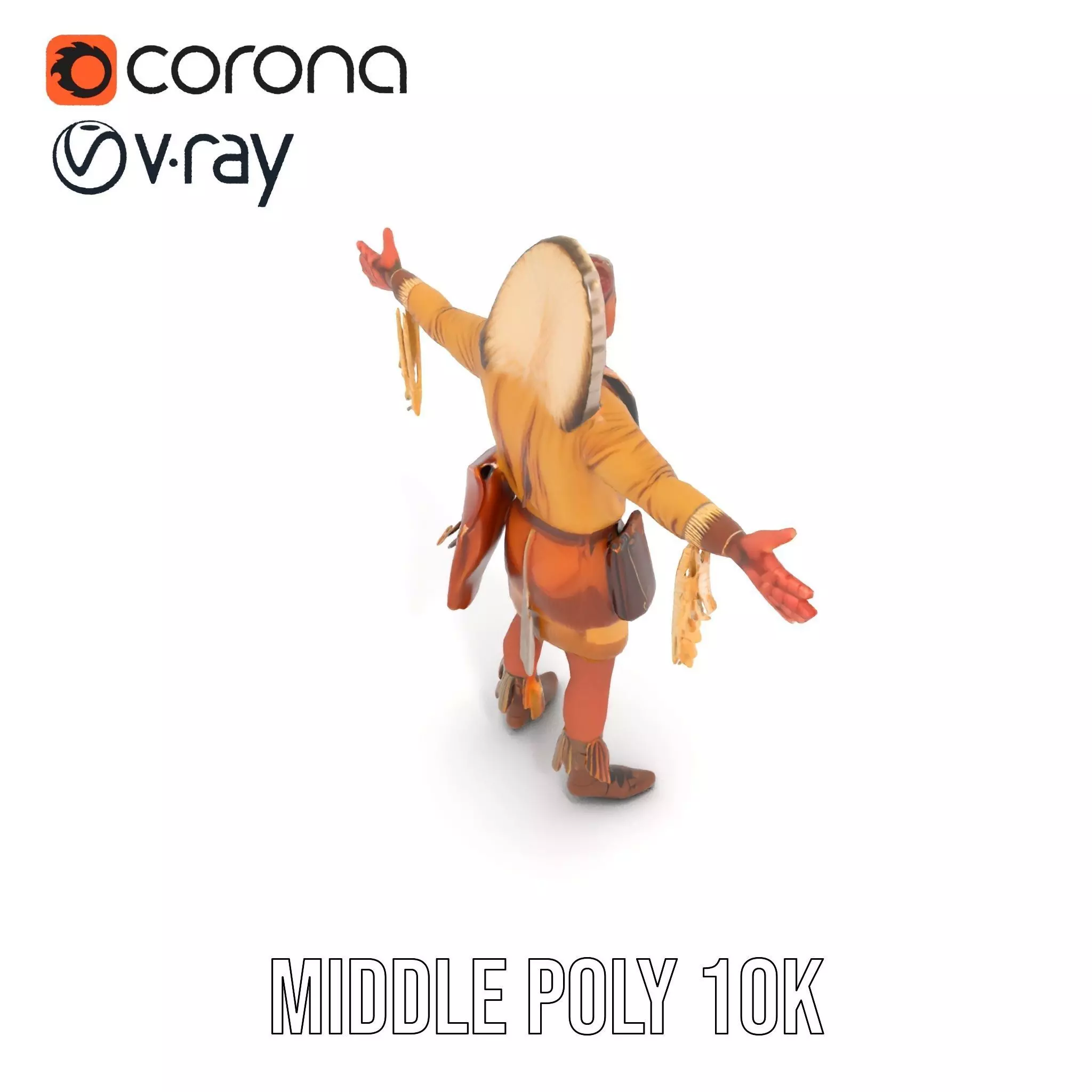 Tribal Warrior Attire model pack Low-poly 3D model_11