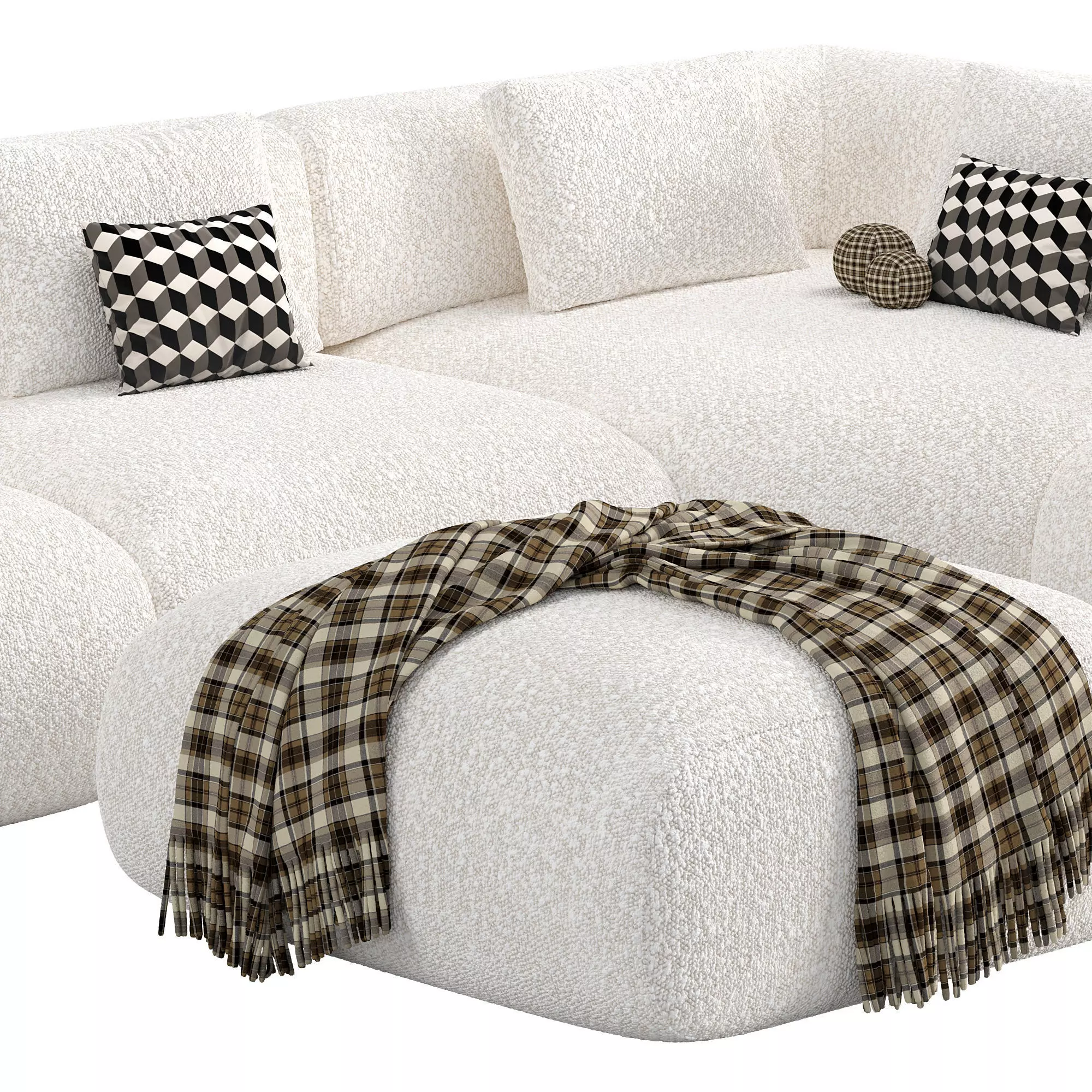 Sofa Mail Low-poly 3D model_3