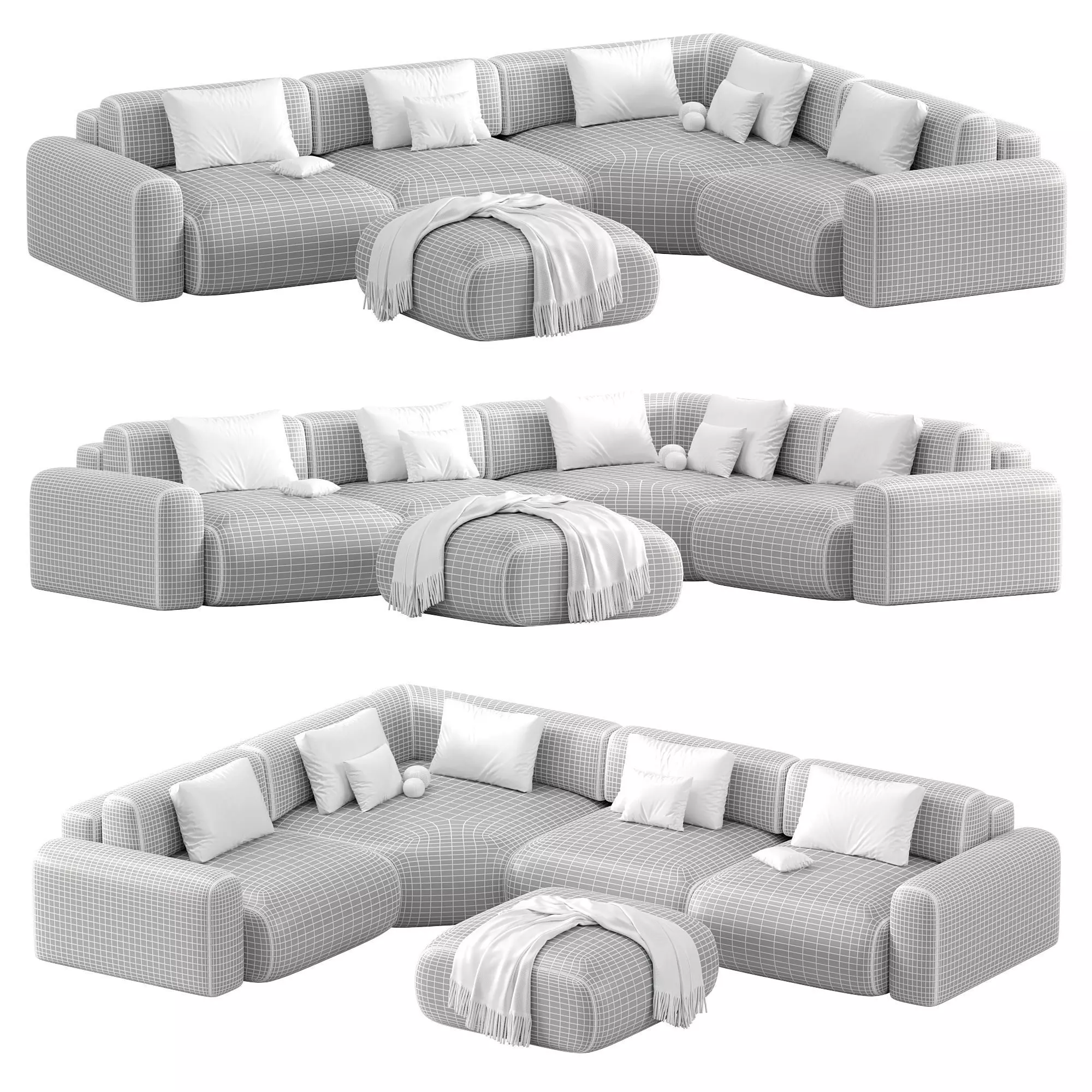 Sofa Mail Low-poly 3D model_5