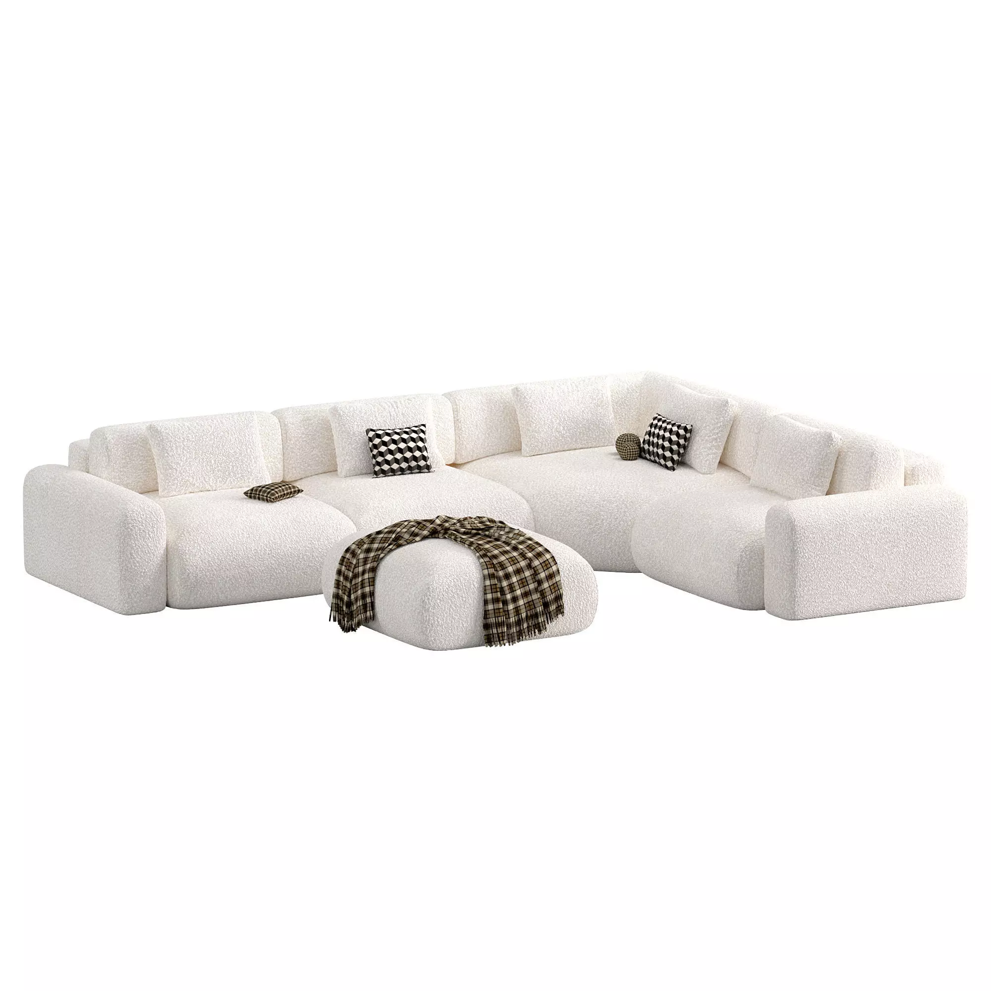 Sofa Mail Low-poly 3D model_1