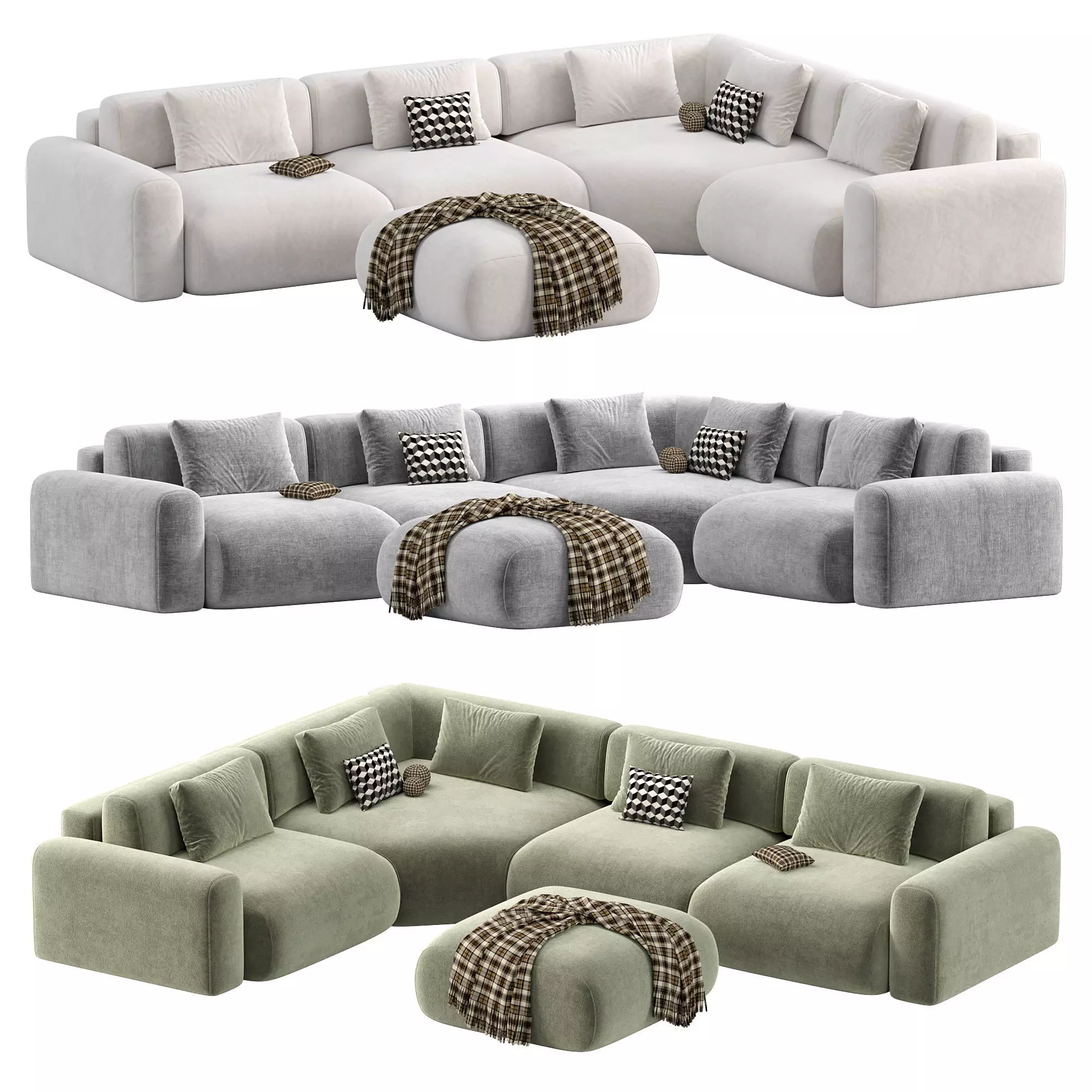 Sofa Mail Low-poly 3D model_2