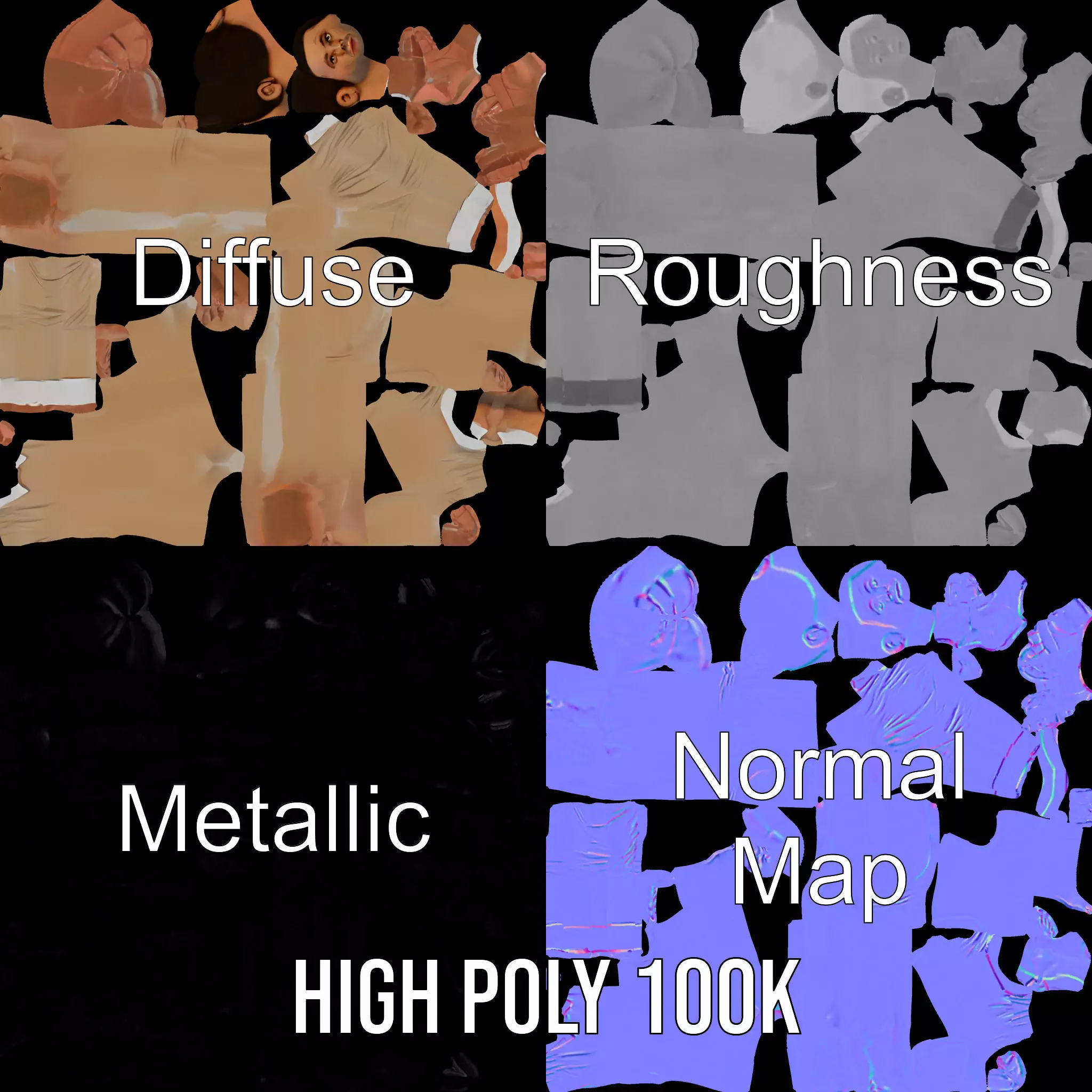 Beige Unity Suit model pack Low-poly 3D model_3