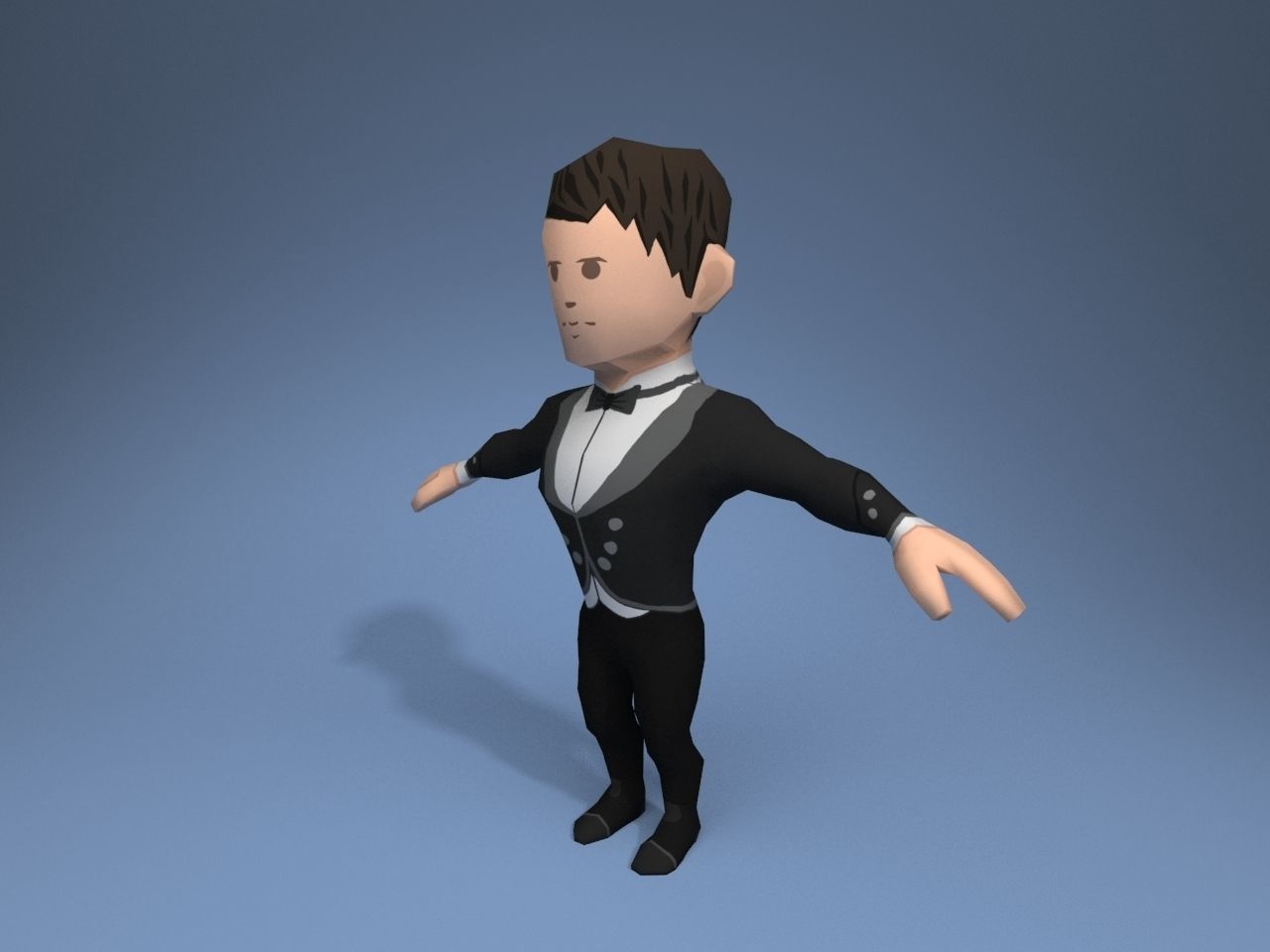 Medieval character magnate 1 Low-poly 3D model_2