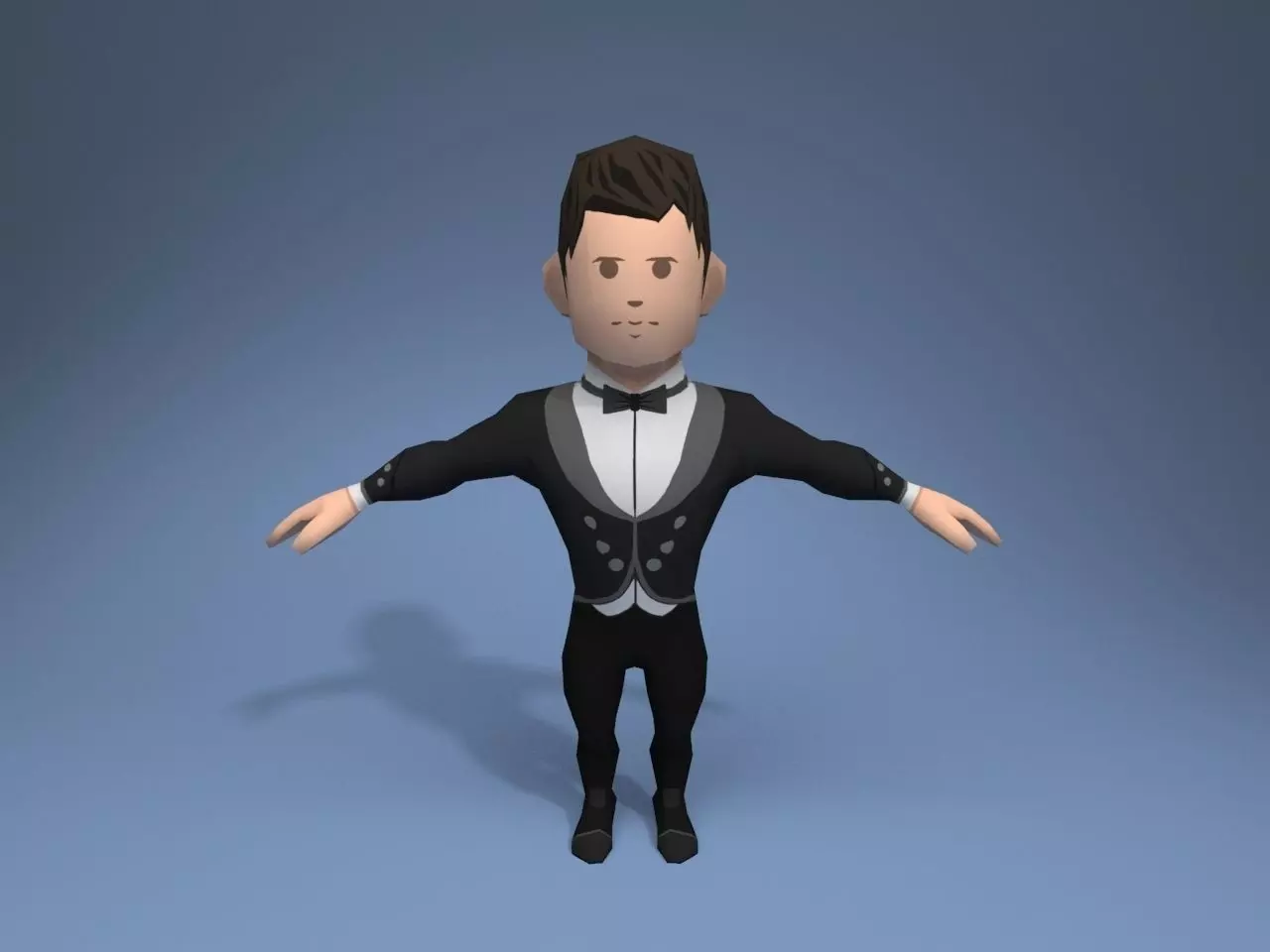 Medieval character magnate 1 Low-poly 3D model_0