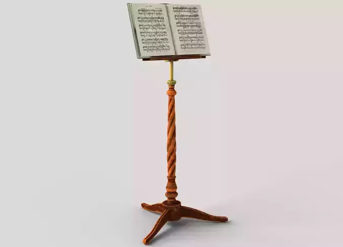Retro music stand Low-poly 3D model