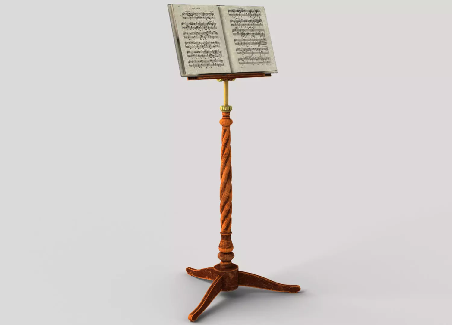 Retro music stand Low-poly 3D model