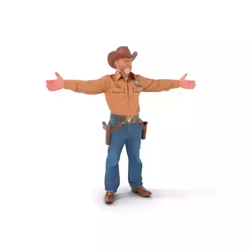 Rugged Sheriff Character model pack Low-poly 3D model