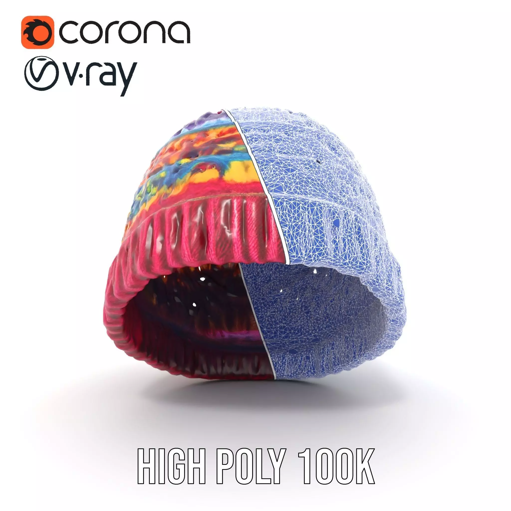 Vibrant Knitted Beanie model pack Low-poly 3D model_30