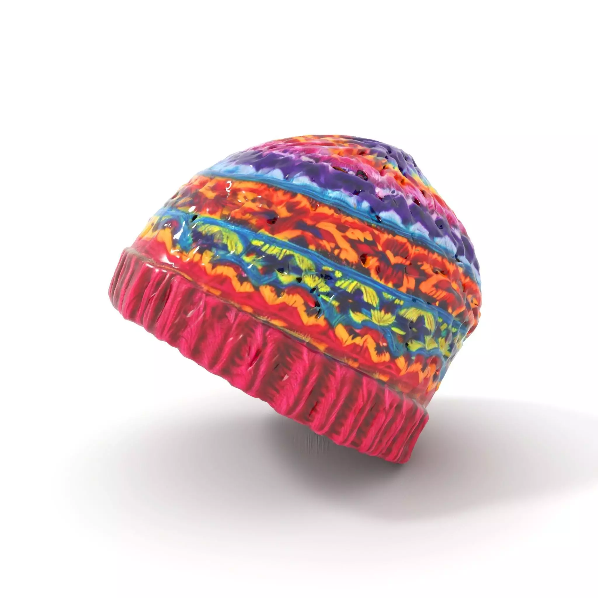 Vibrant Knitted Beanie model pack Low-poly 3D model_11