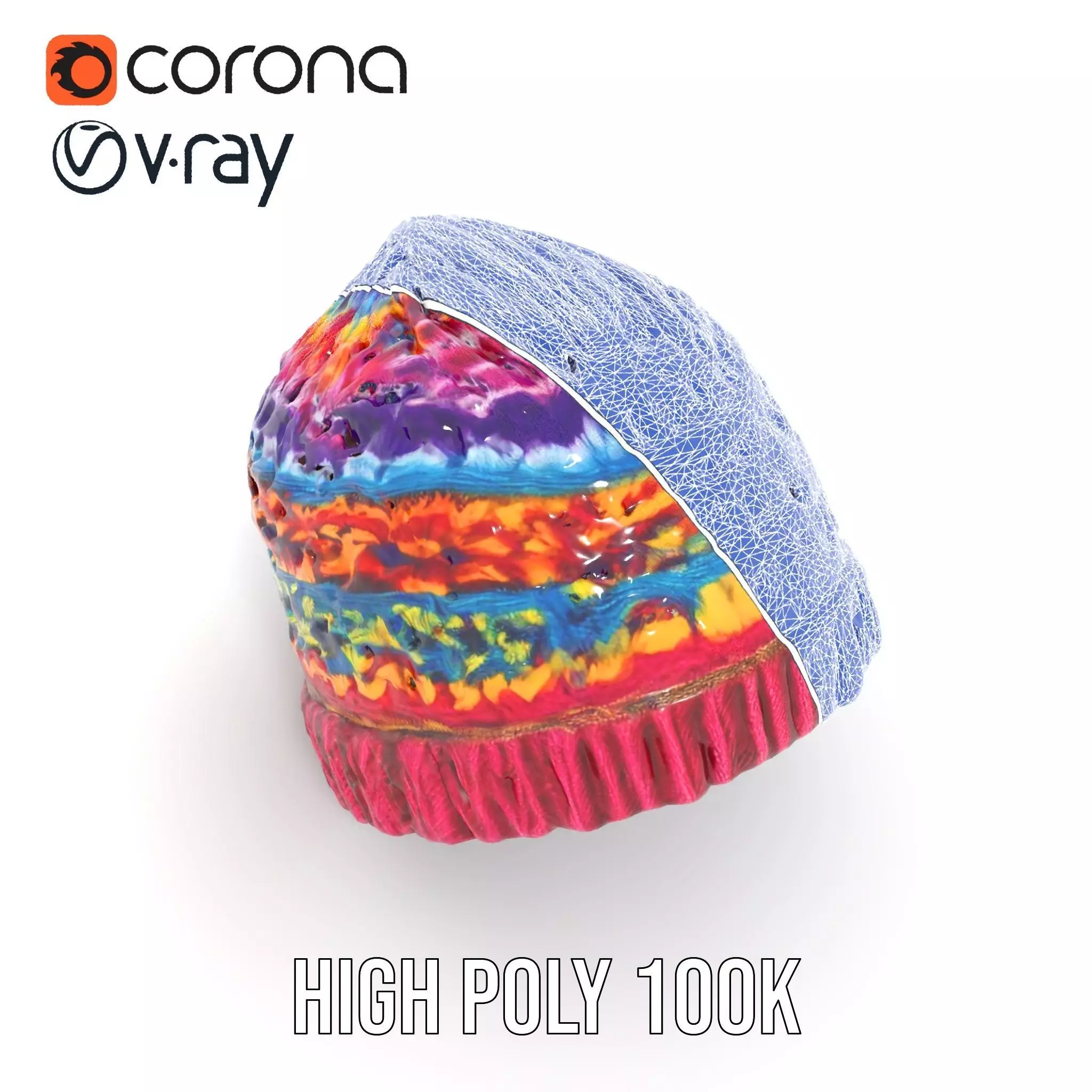 Vibrant Knitted Beanie model pack Low-poly 3D model_16