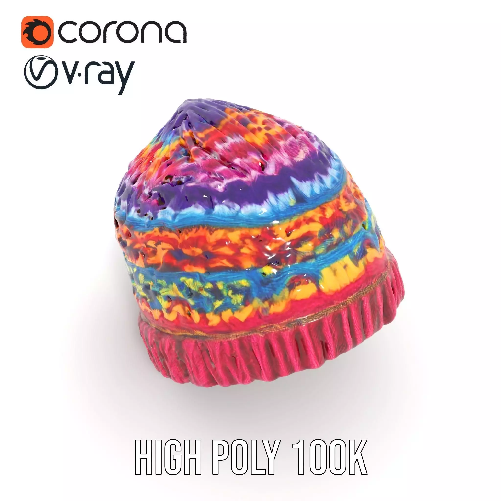 Vibrant Knitted Beanie model pack Low-poly 3D model_28