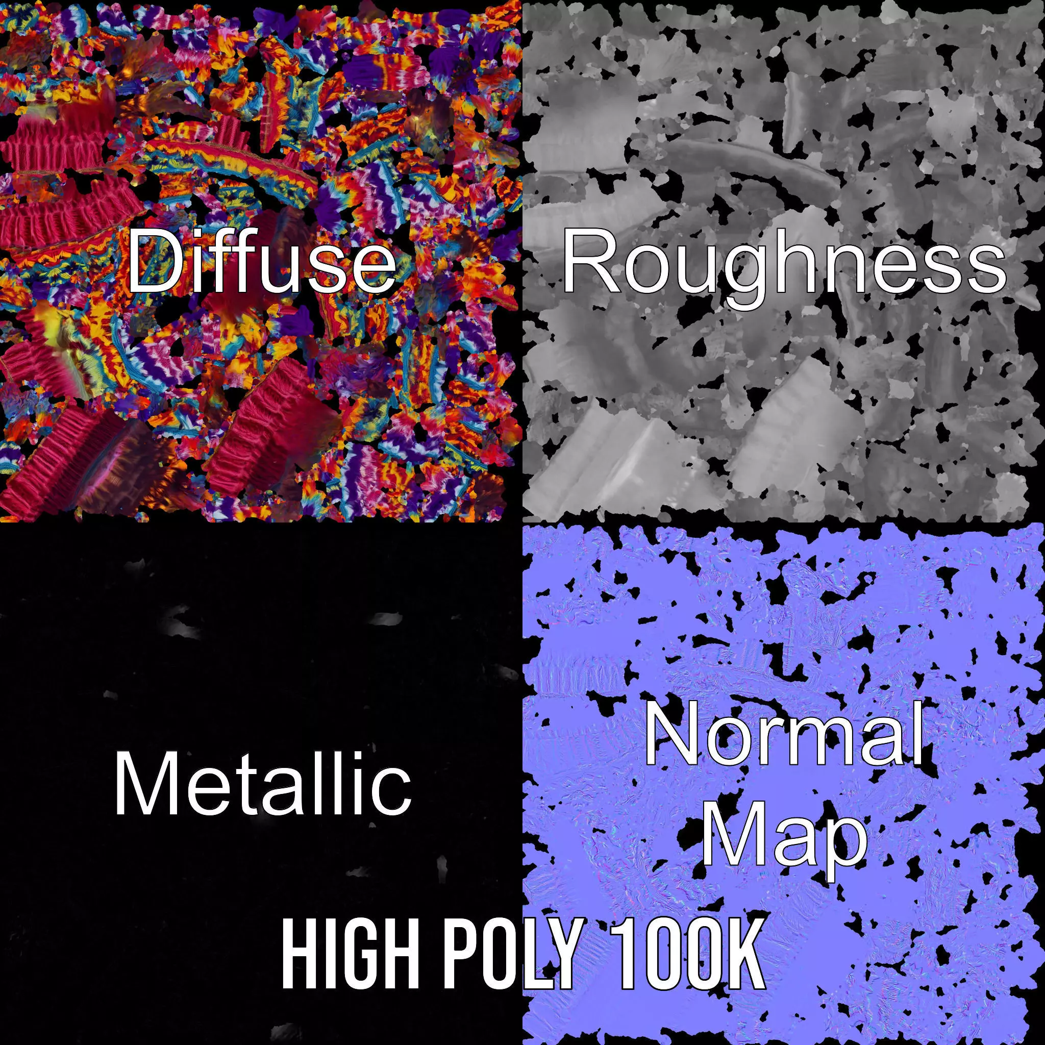 Vibrant Knitted Beanie model pack Low-poly 3D model_3