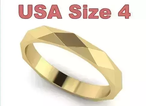 Faceted Gold Ring - USA Size 4