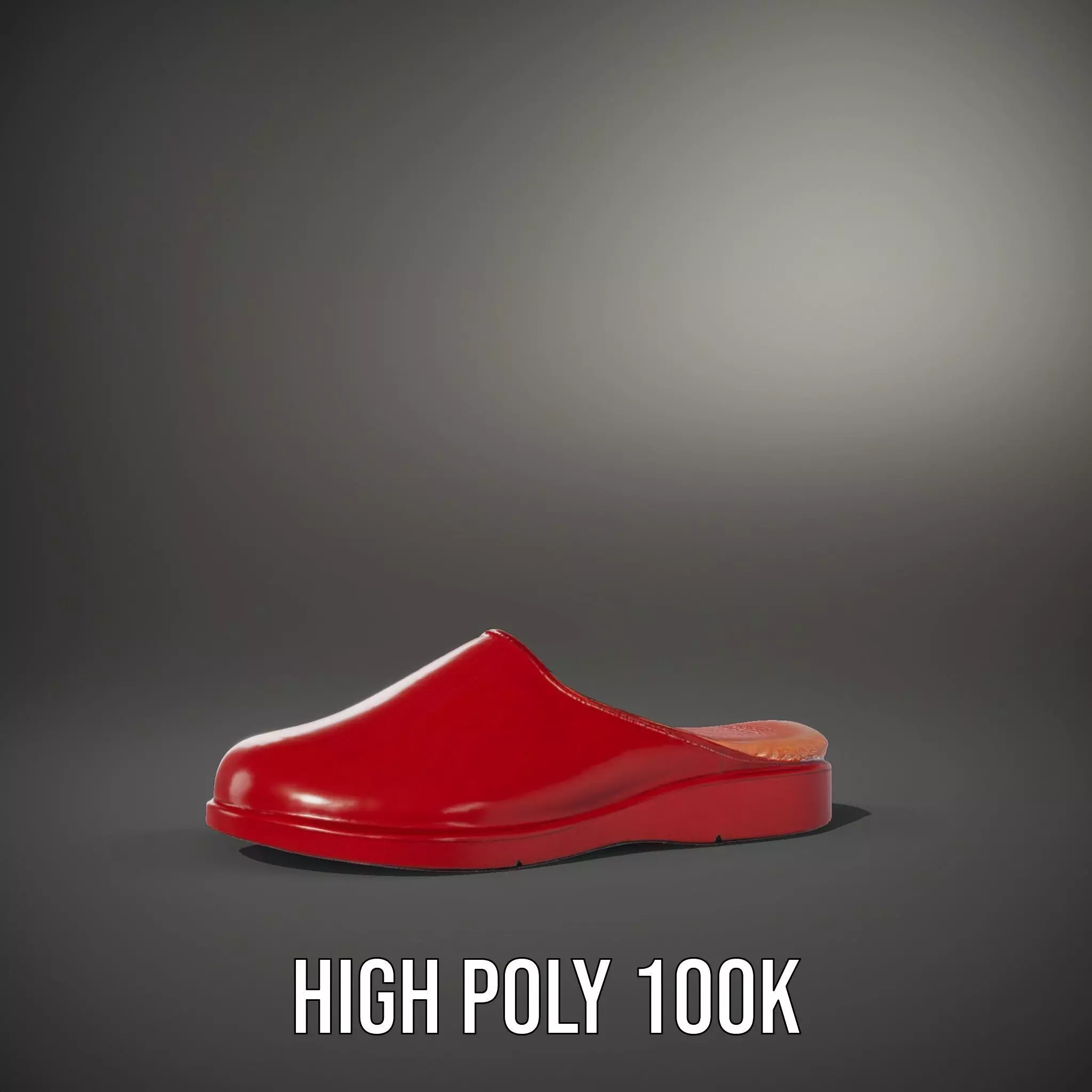 Red Leather Slipper model pack Low-poly 3D model_10