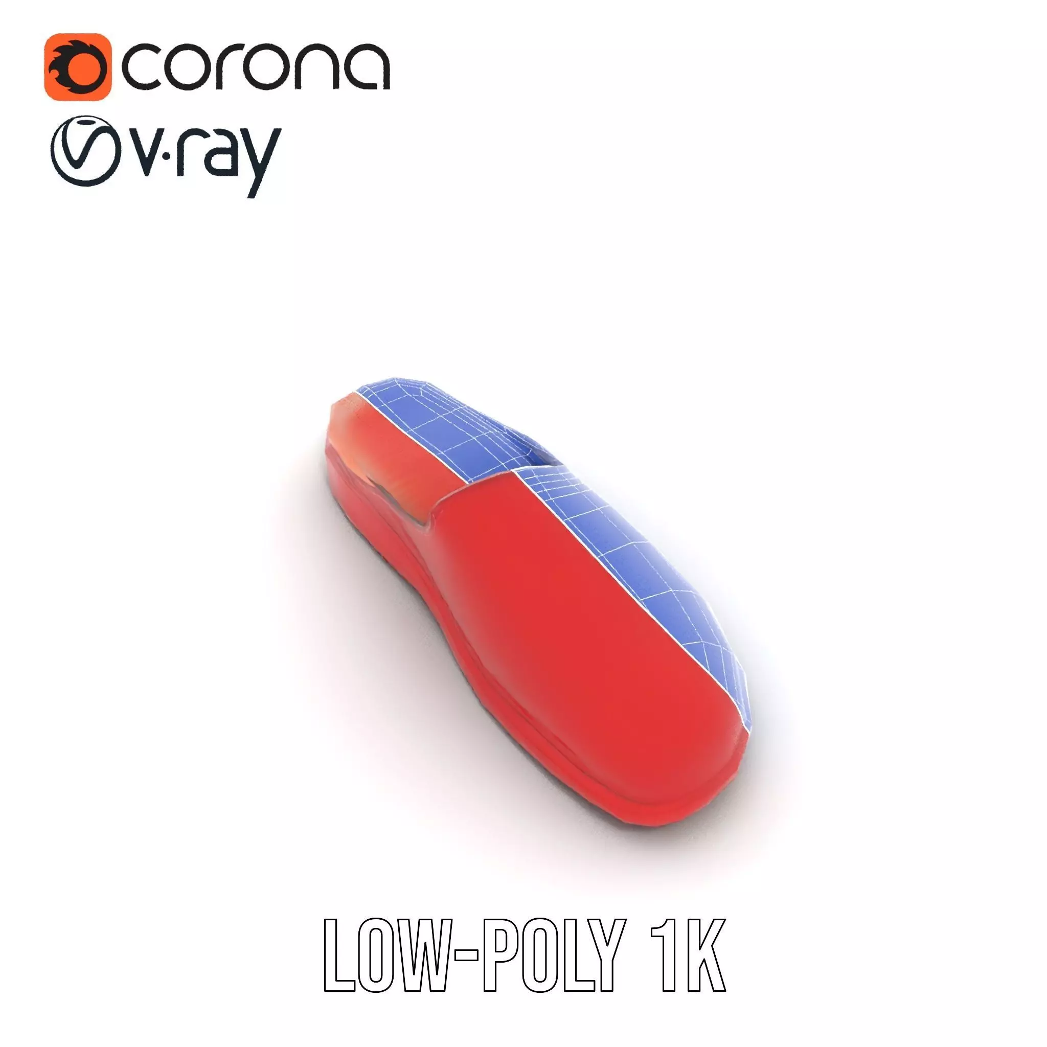 Red Leather Slipper model pack Low-poly 3D model_22