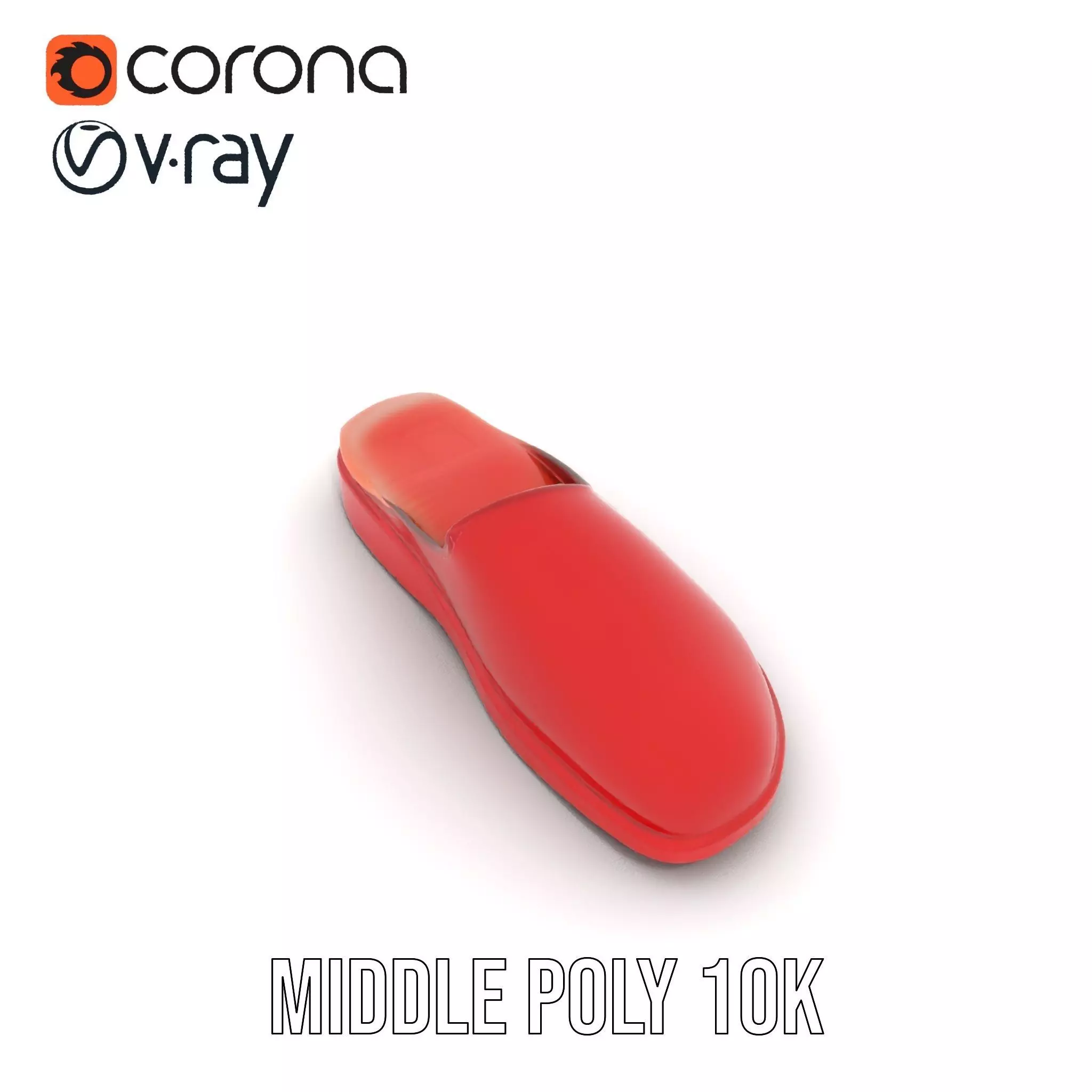 Red Leather Slipper model pack Low-poly 3D model_16