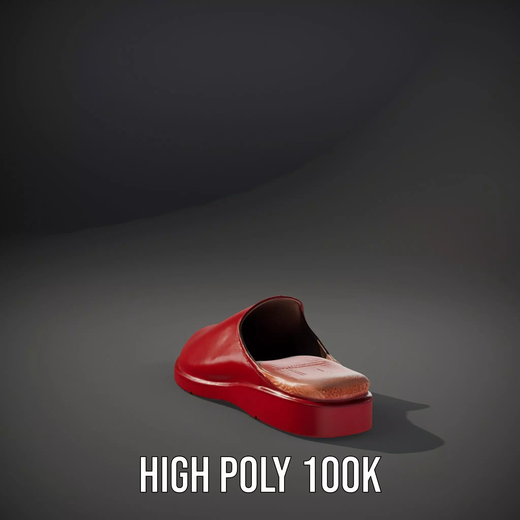 Red Leather Slipper model pack Low-poly 3D model_8