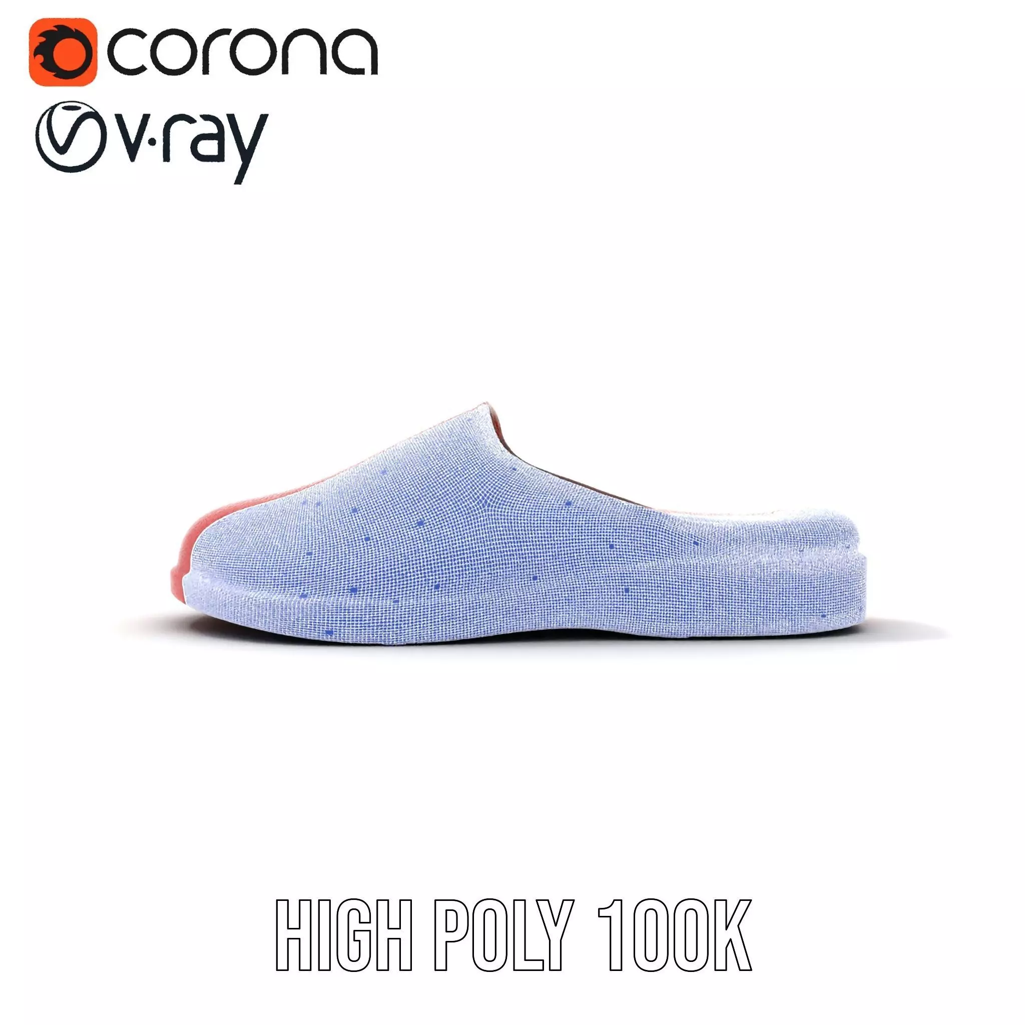 Red Leather Slipper model pack Low-poly 3D model_26