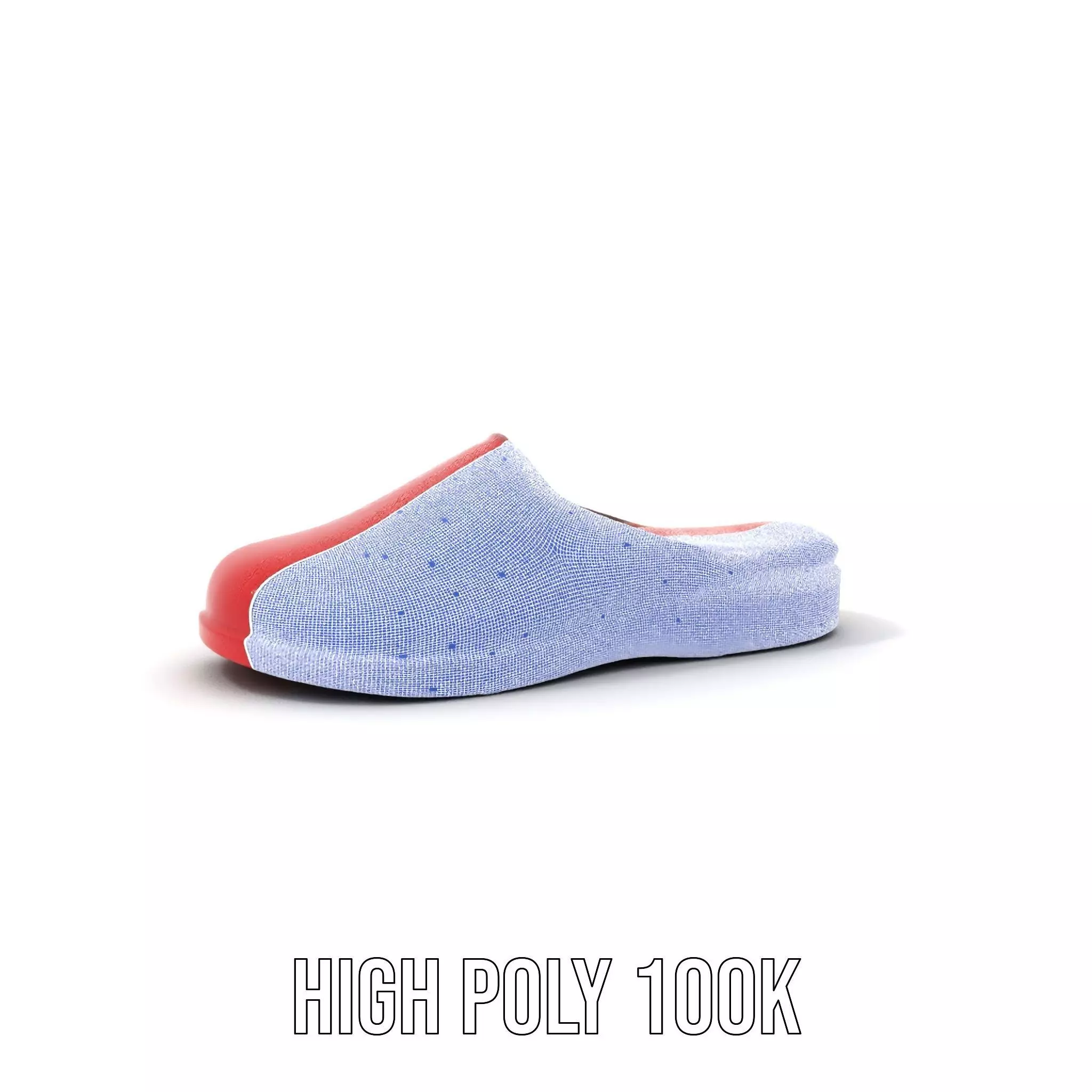 Red Leather Slipper model pack Low-poly 3D model_4