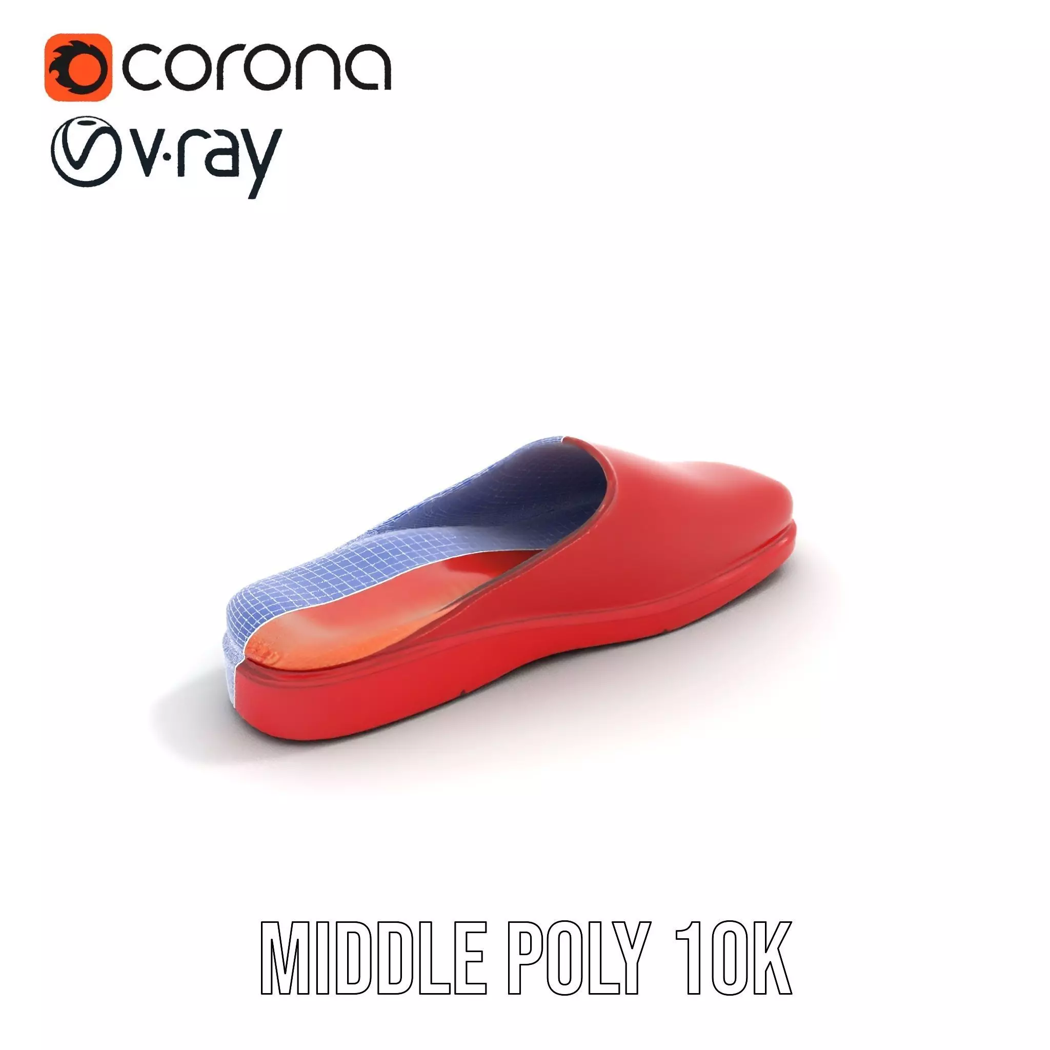 Red Leather Slipper model pack Low-poly 3D model_14