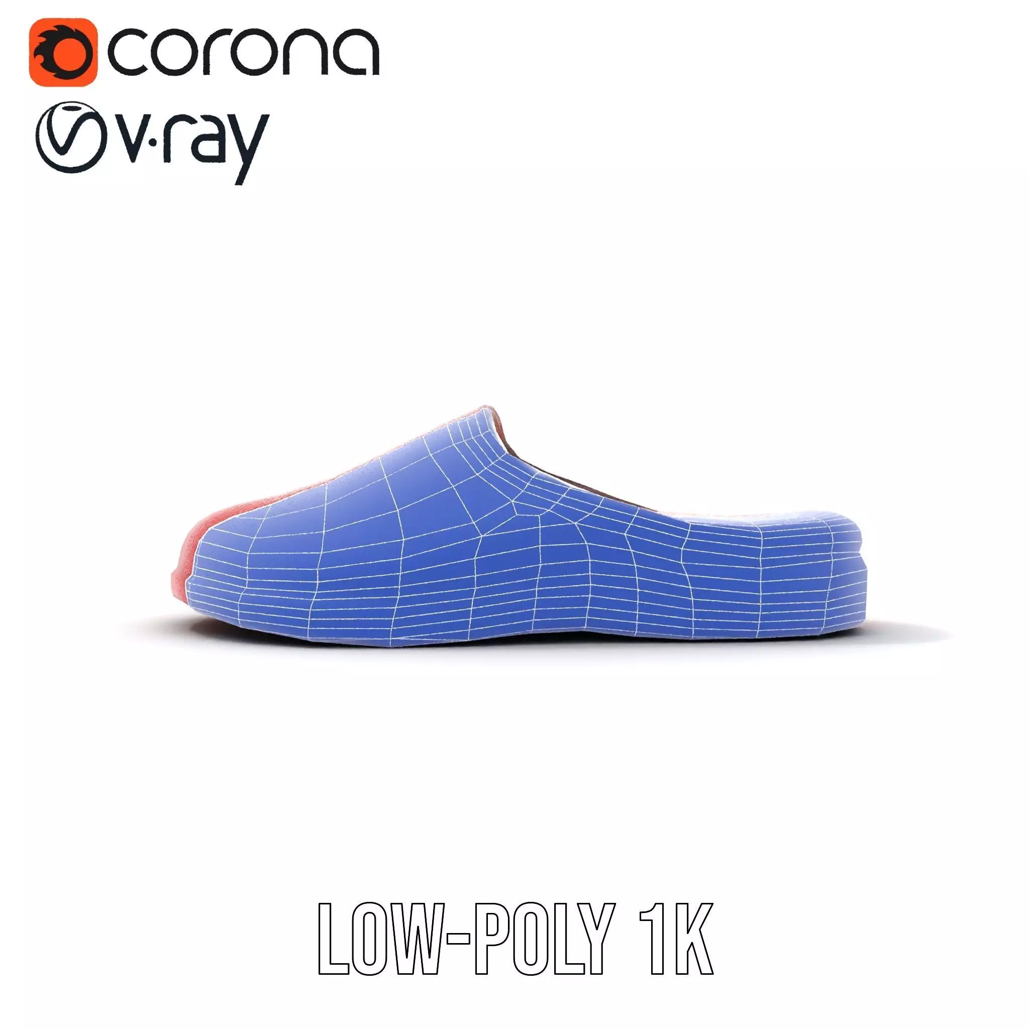 Red Leather Slipper model pack Low-poly 3D model_28