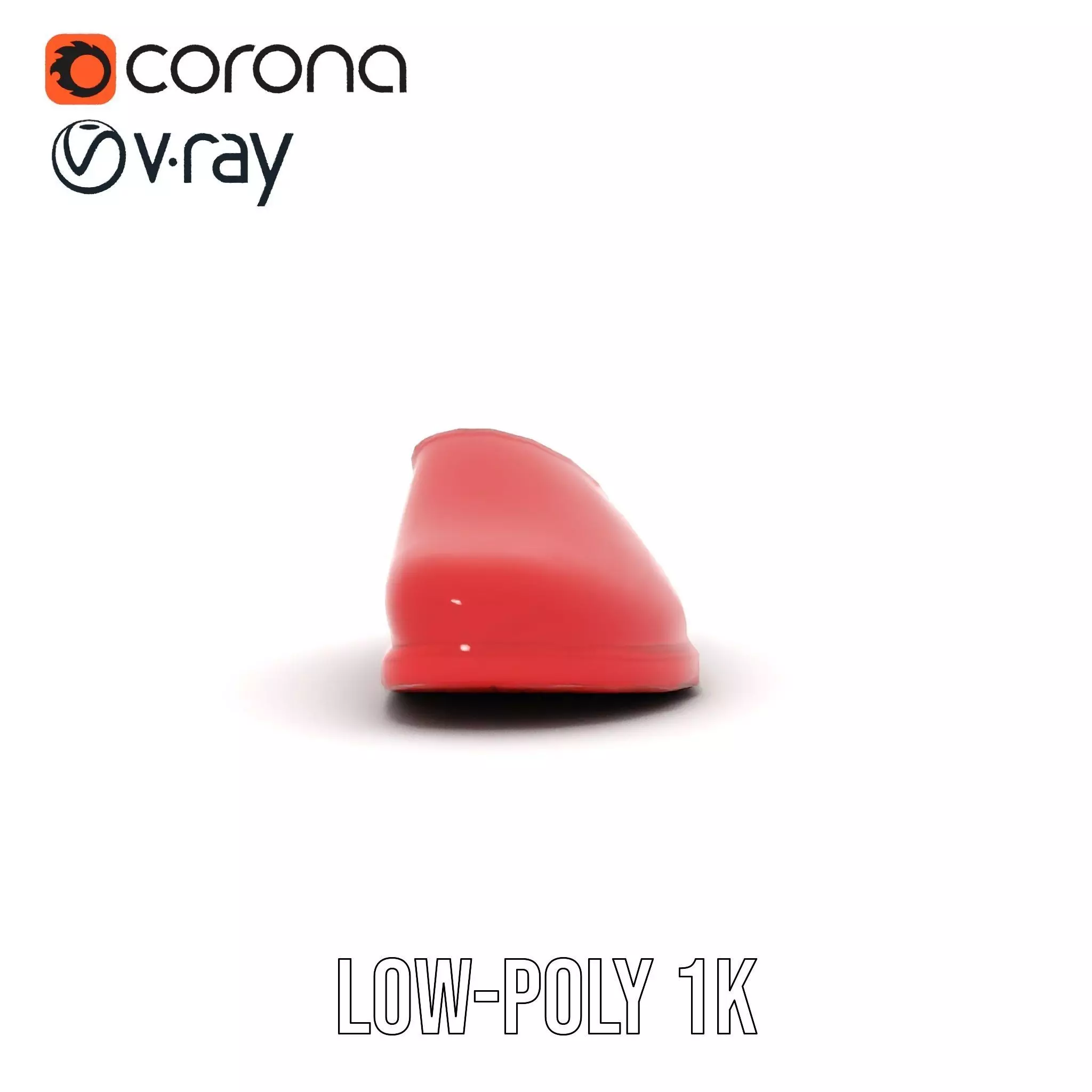 Red Leather Slipper model pack Low-poly 3D model_19